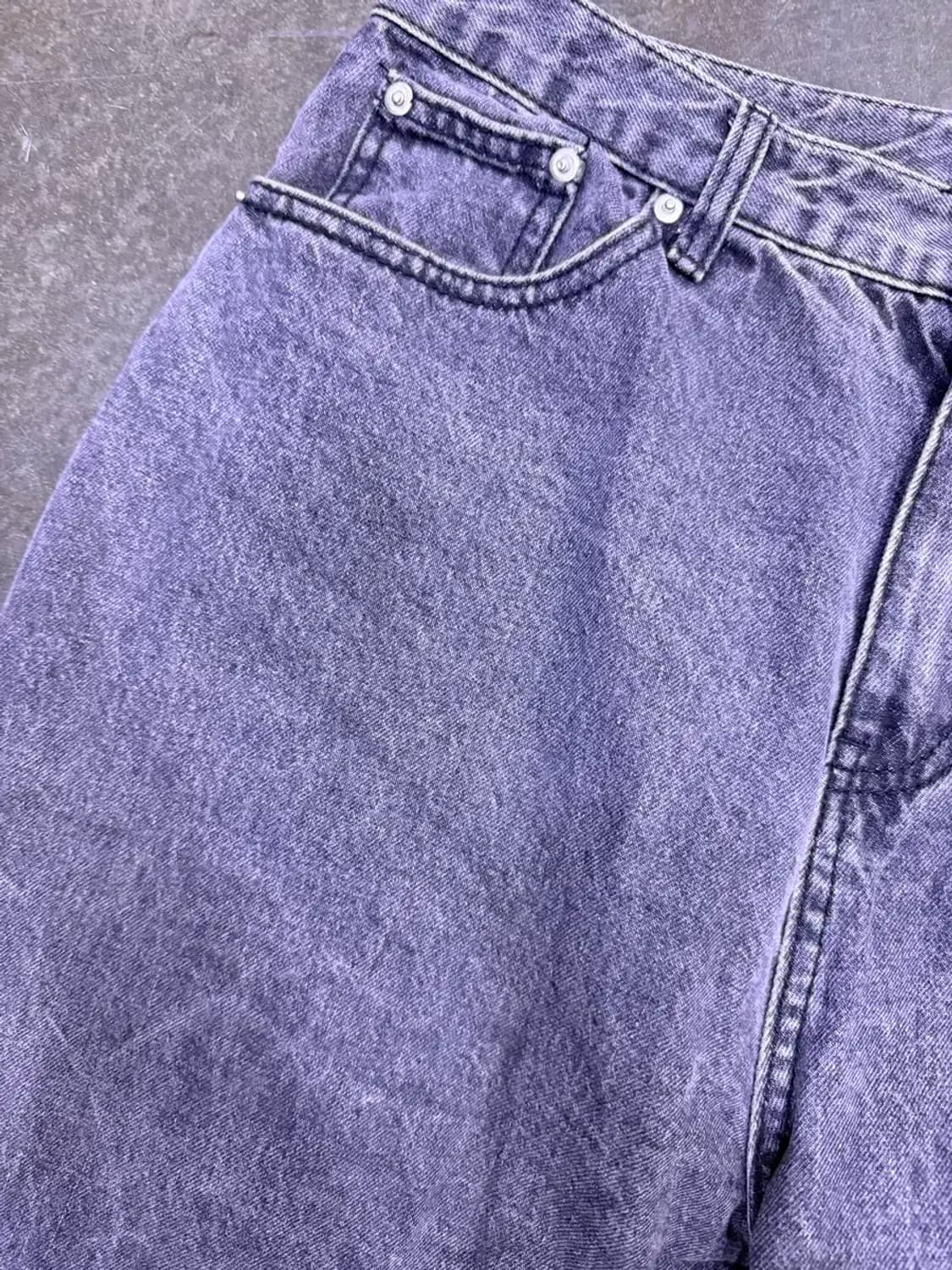 트릴리온 워싱 와이드 데님 팬츠 블랙 그레이 XL 상품이미지5