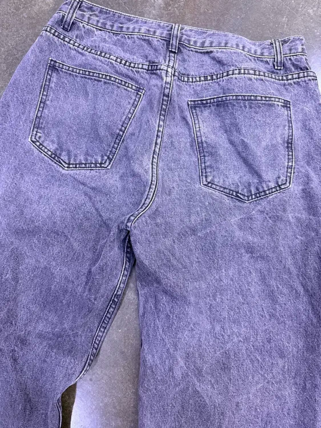 트릴리온 워싱 와이드 데님 팬츠 블랙 그레이 XL 상품이미지6