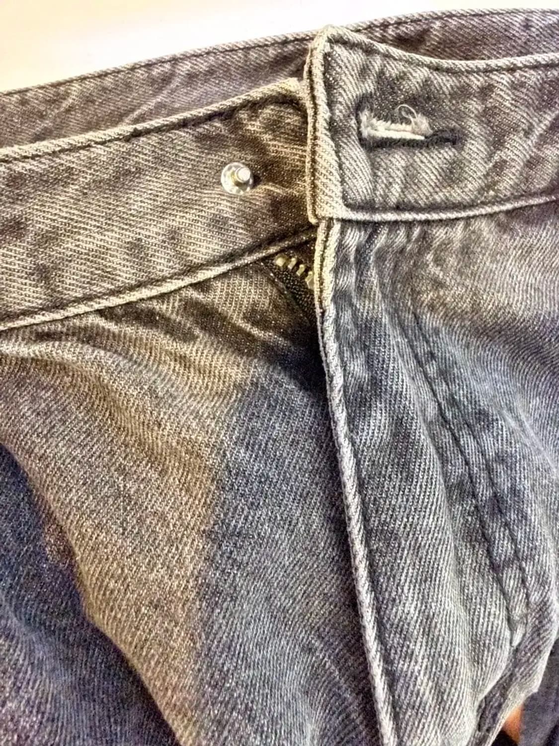 트릴리온 워싱 와이드 데님 팬츠 블랙 그레이 XL 상품이미지7