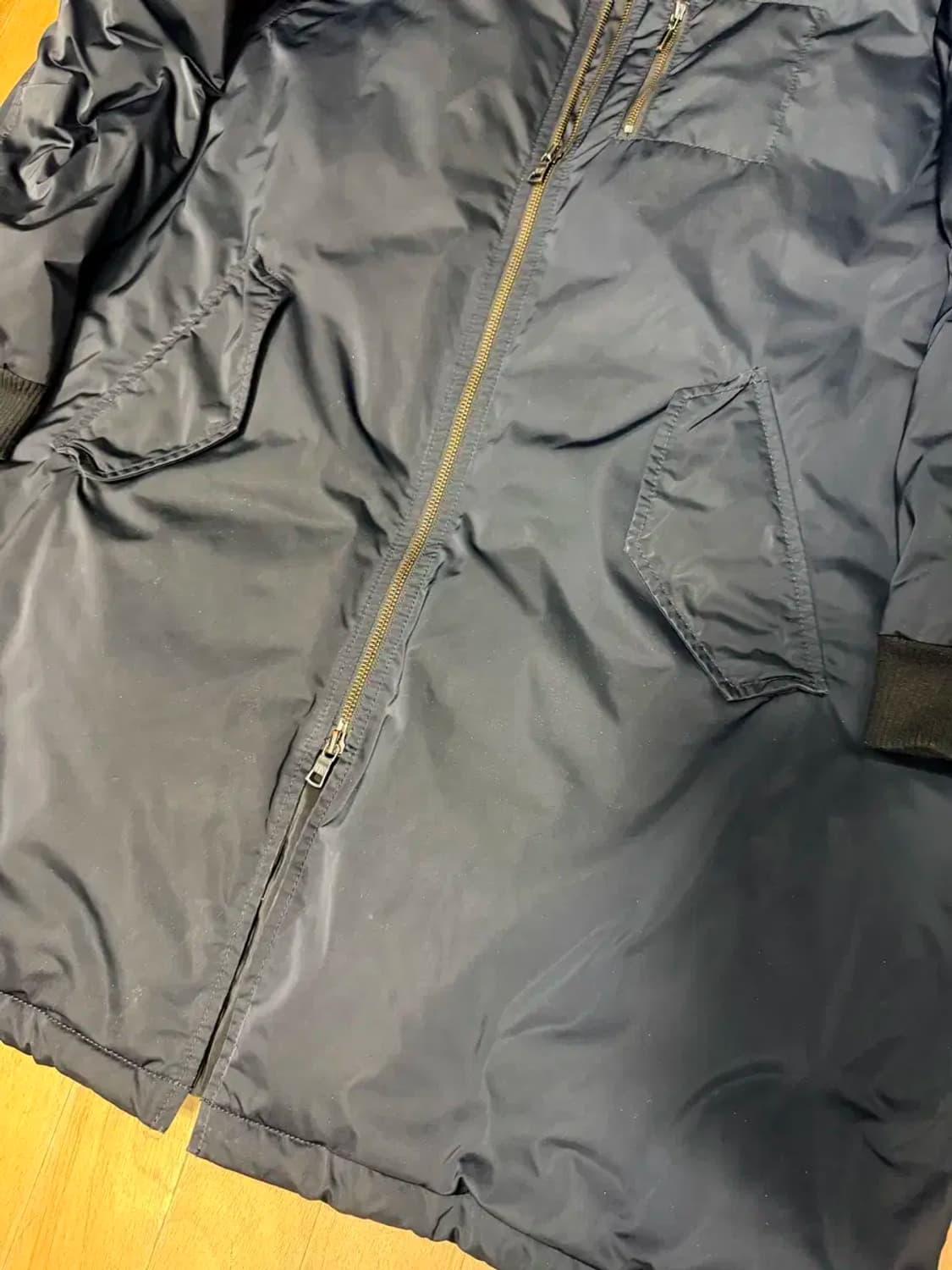 아르마니 익스체인지 오리털 롱 보머 패딩점퍼 야상 S 상품이미지5