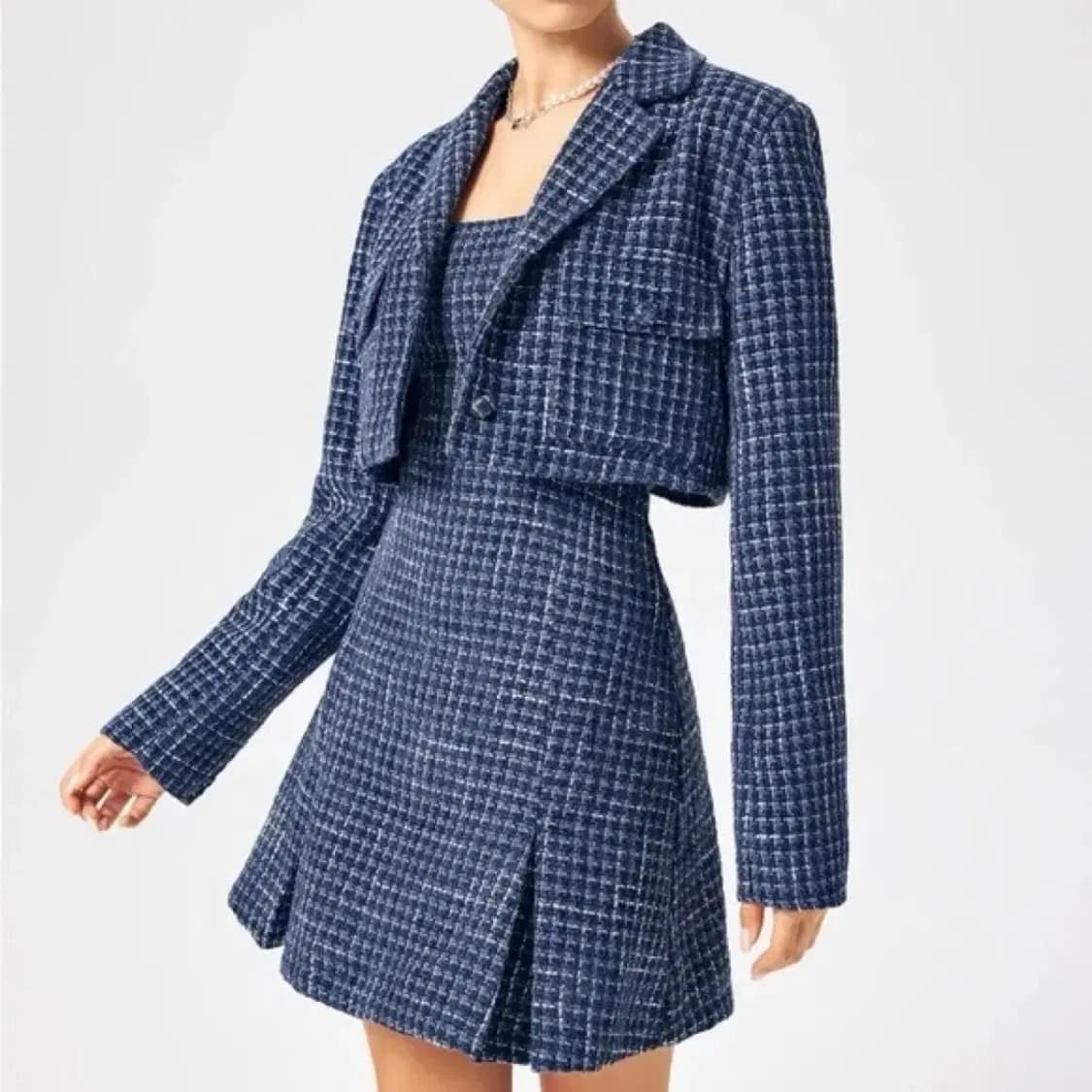 사이다 트위드 크롭 탑 블레이저 자켓 XS 상품이미지1