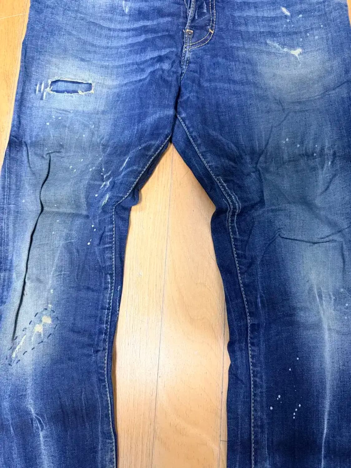 디스퀘어드 더티 디스트로이드 빈티지 워싱 피어싱 데님팬츠 46 상품이미지5