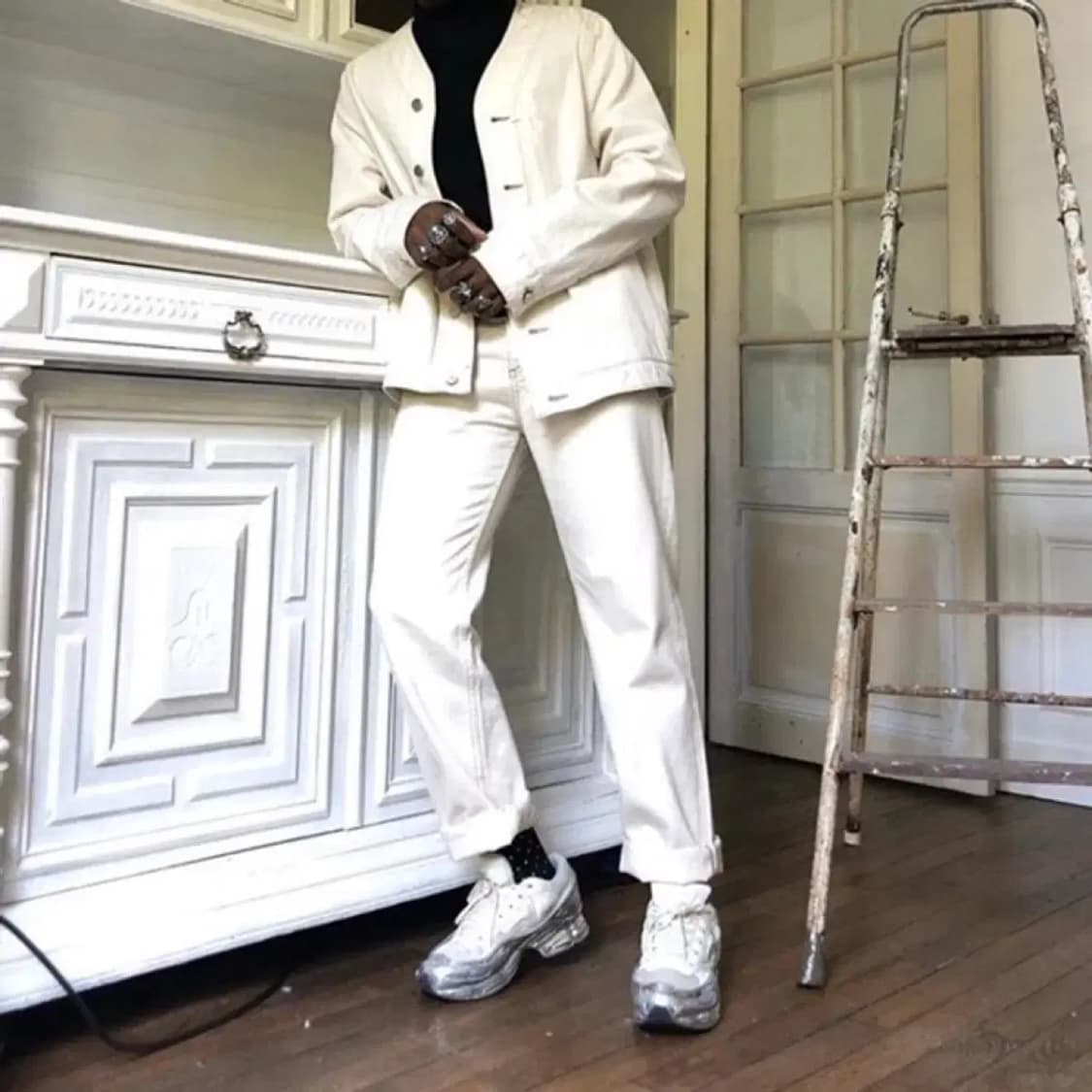 Cos 코스 카라리스 에크루 트러커 데님자켓 L 상품이미지3