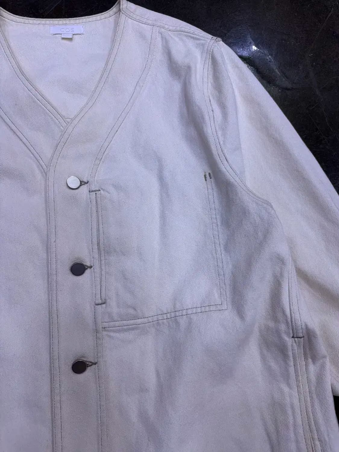 Cos 코스 카라리스 에크루 트러커 데님자켓 L 상품이미지7