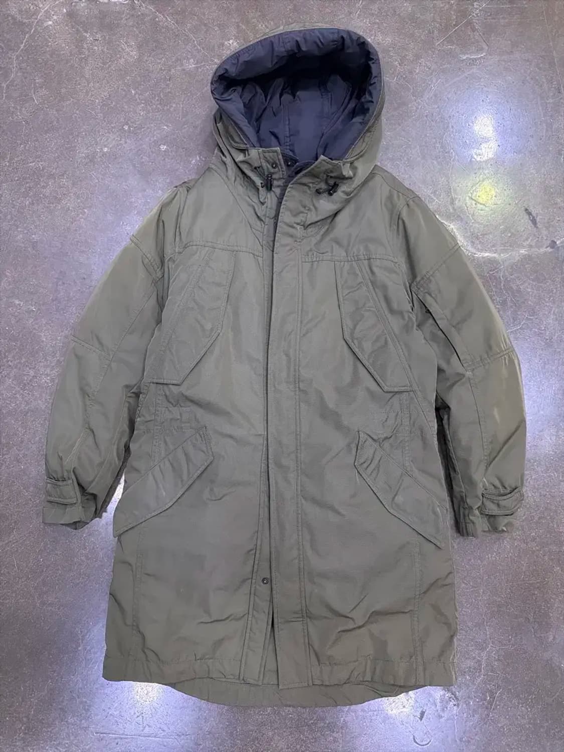 타임옴므 구스다운 패딩 레이어드 야상점퍼 올리브 95 상품이미지2