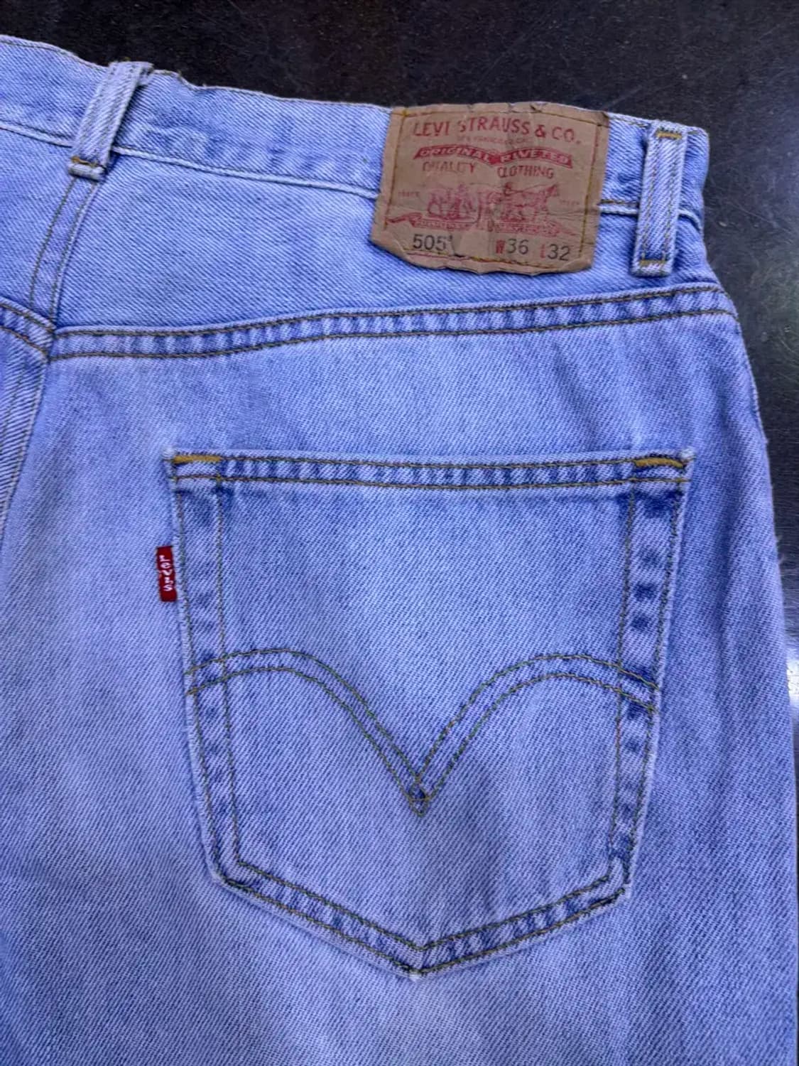 리바이스 00's 505 레귤러핏 연청 빈티지 워싱 데님팬츠 36 상품이미지7