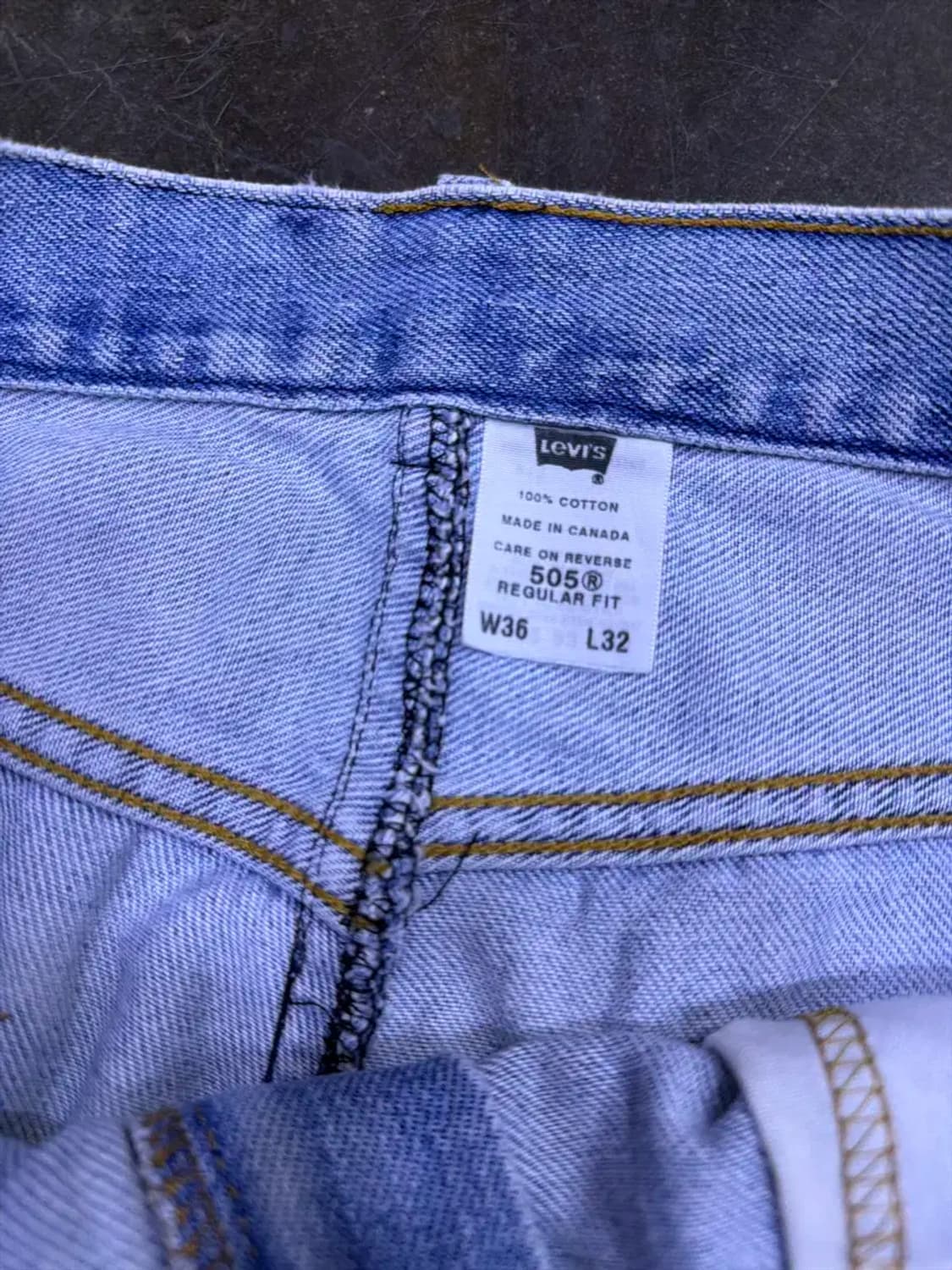 리바이스 00's 505 레귤러핏 연청 빈티지 워싱 데님팬츠 36 상품이미지8