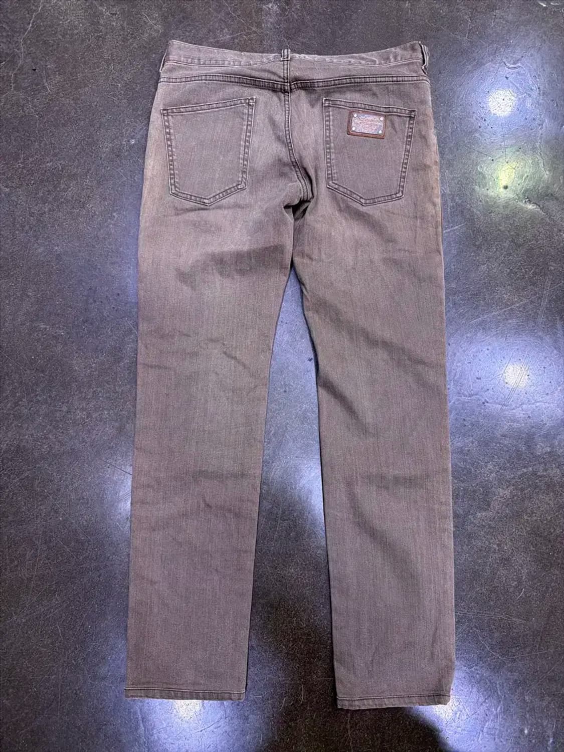 돌체앤가바나 슬림핏 빈티지 브라운 워싱 데님팬츠 46 상품이미지2