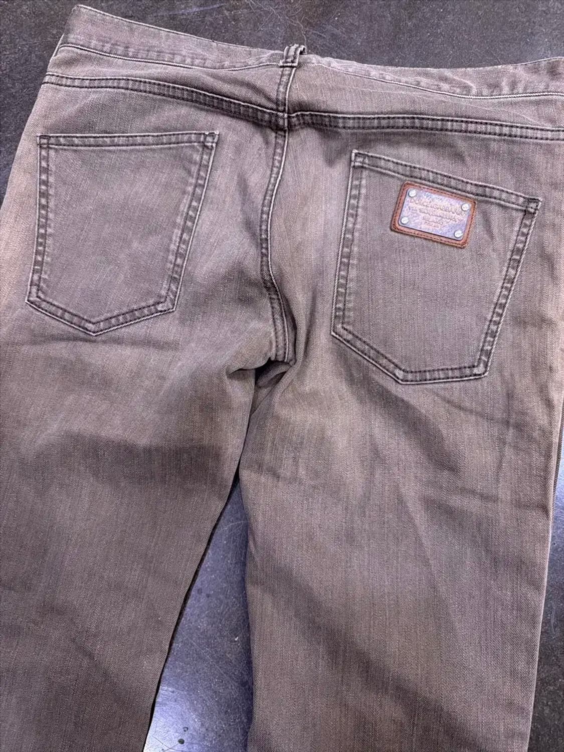 돌체앤가바나 슬림핏 빈티지 브라운 워싱 데님팬츠 46 상품이미지6