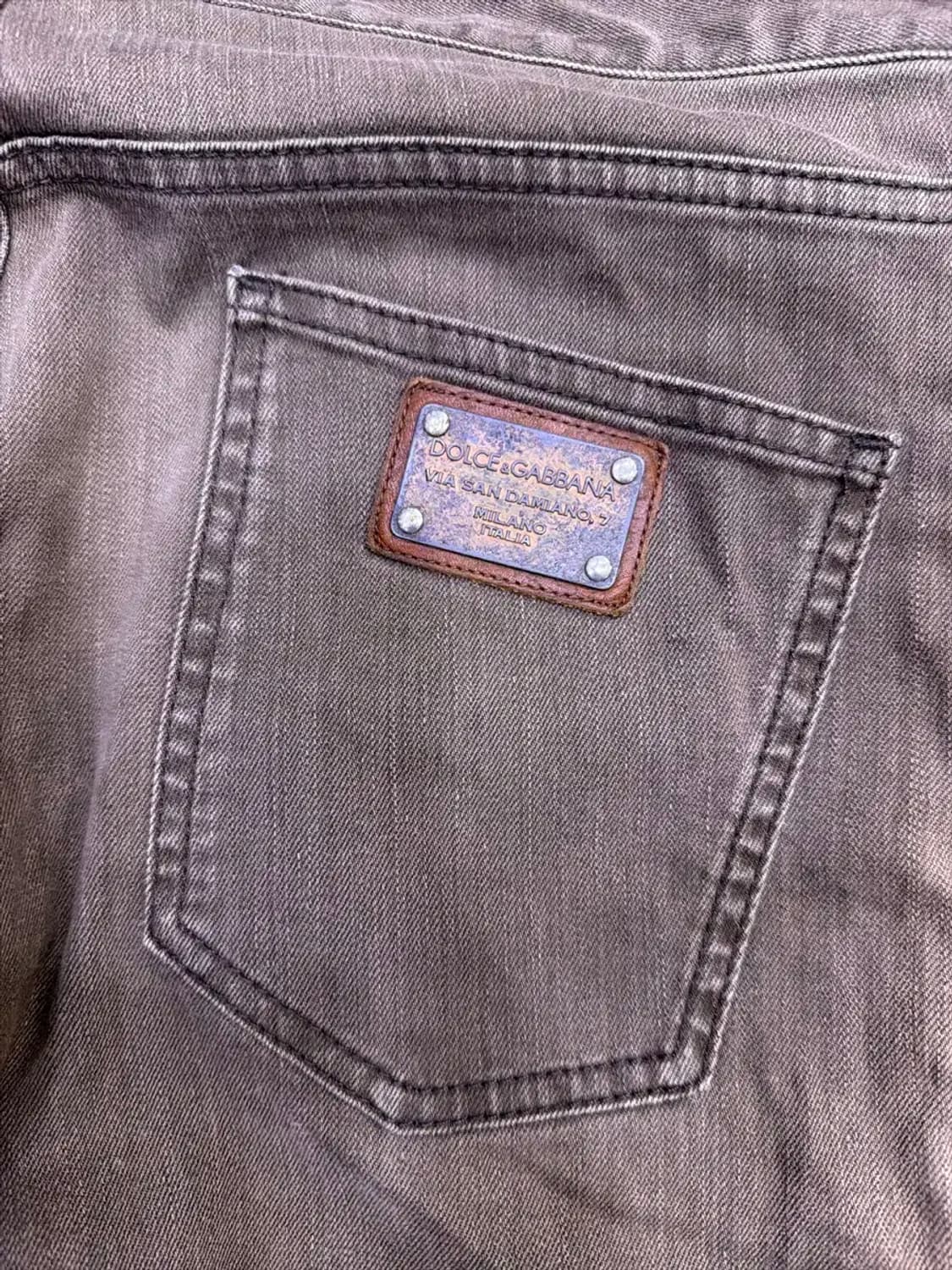 돌체앤가바나 슬림핏 빈티지 브라운 워싱 데님팬츠 46 상품이미지7