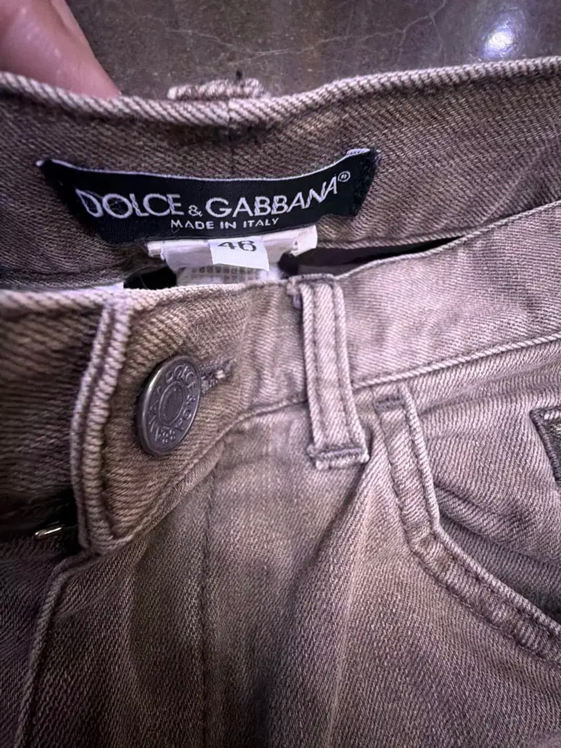 돌체앤가바나 슬림핏 빈티지 브라운 워싱 데님팬츠 46 상품이미지8