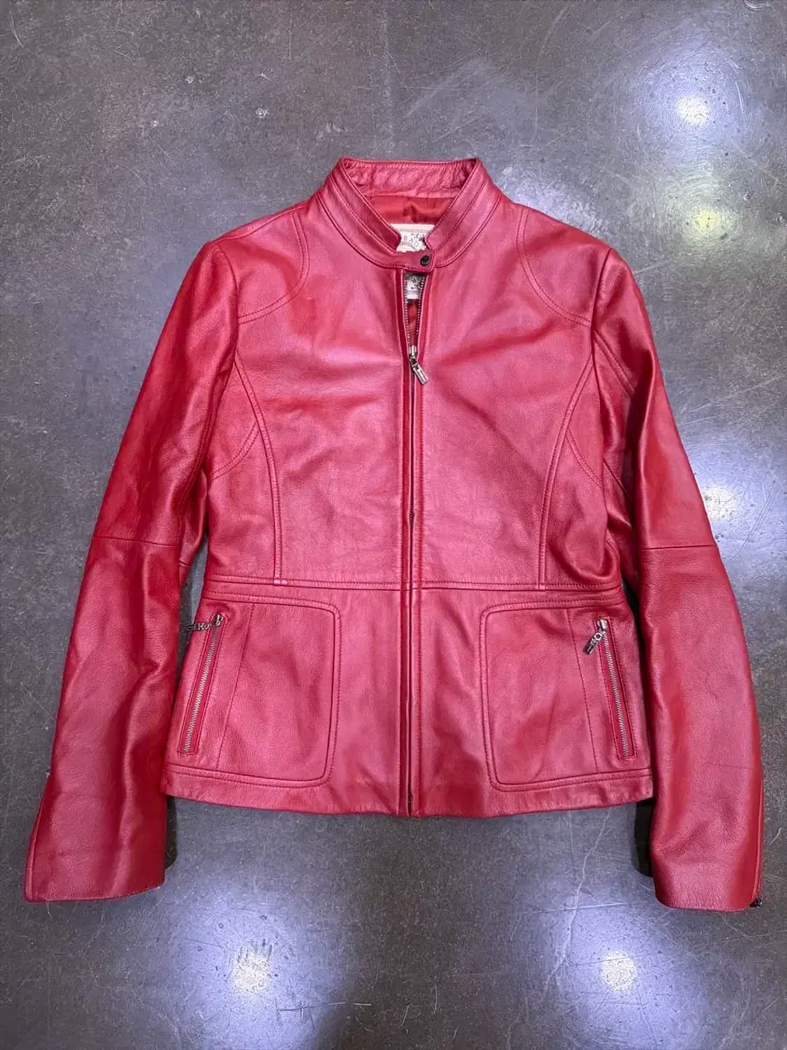 카시바디 양가죽 싱글 라이더 자켓 레드 66 상품이미지1