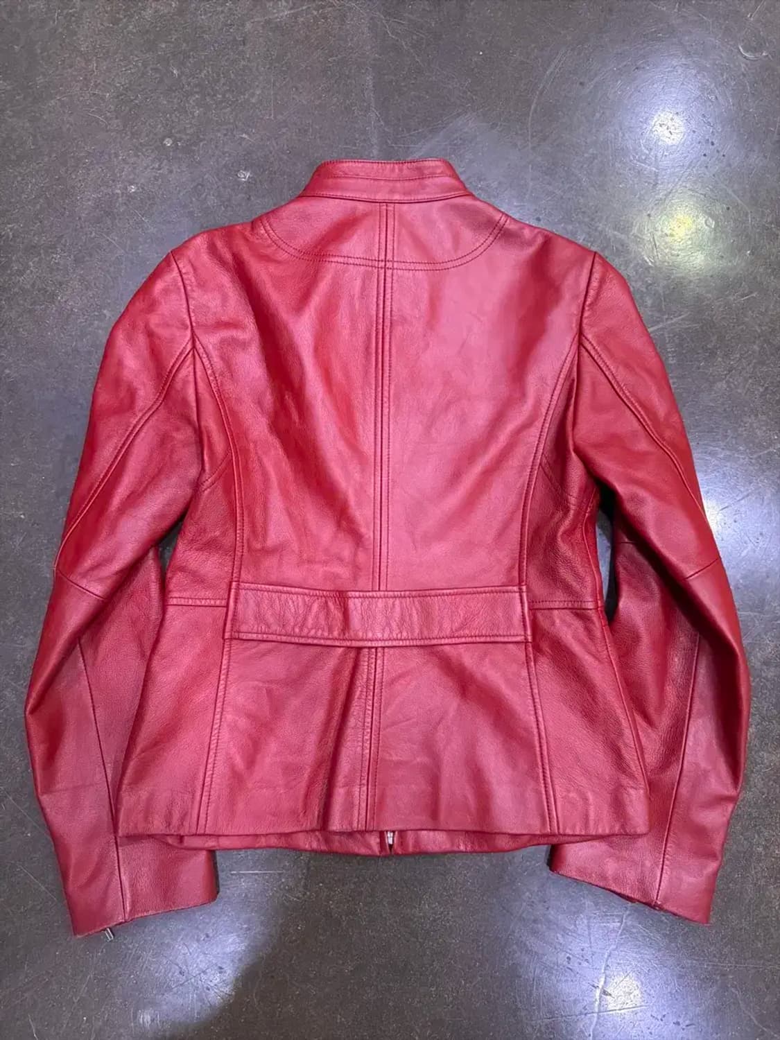 카시바디 양가죽 싱글 라이더 자켓 레드 66 상품이미지2