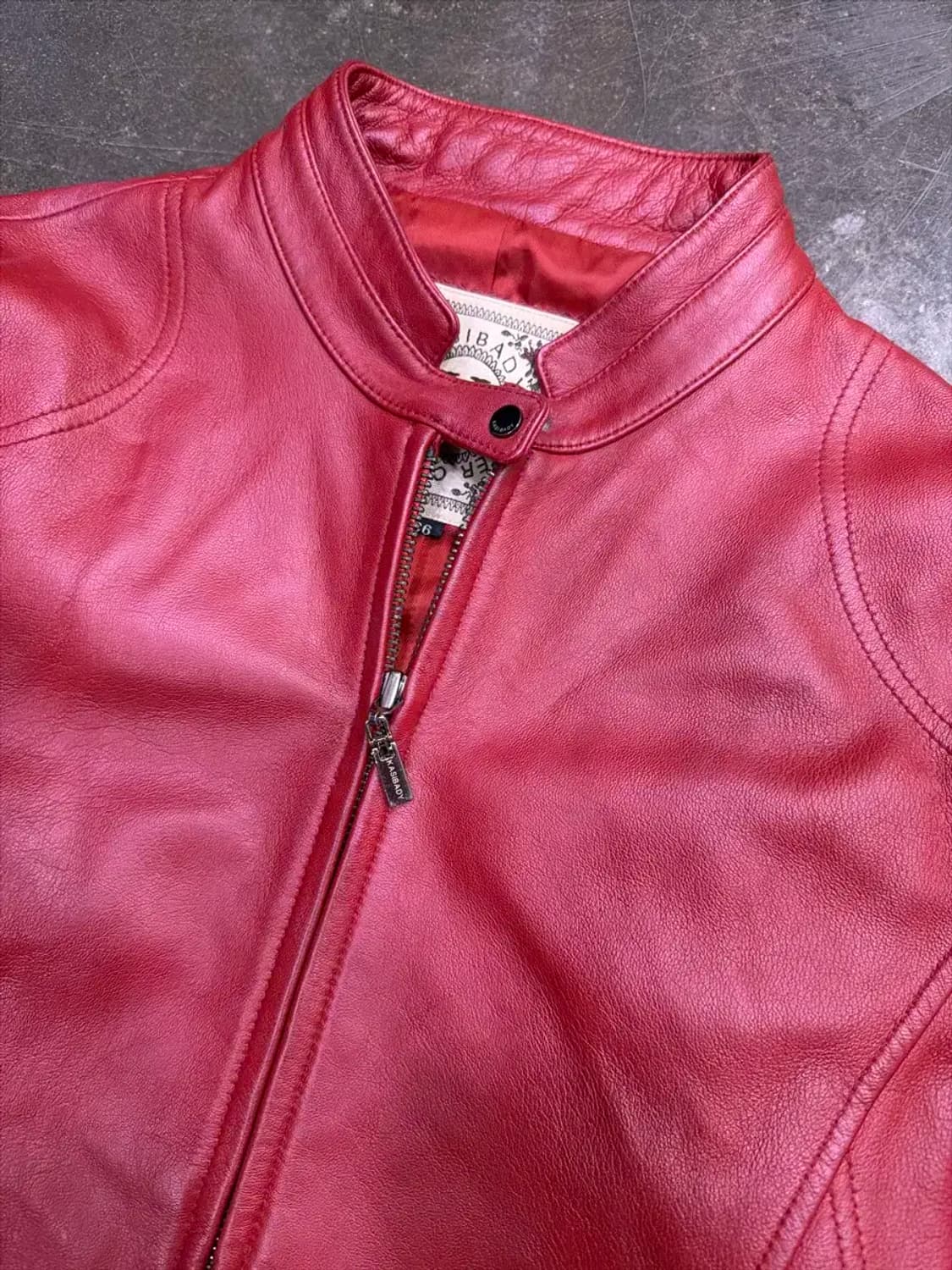 카시바디 양가죽 싱글 라이더 자켓 레드 66 상품이미지3