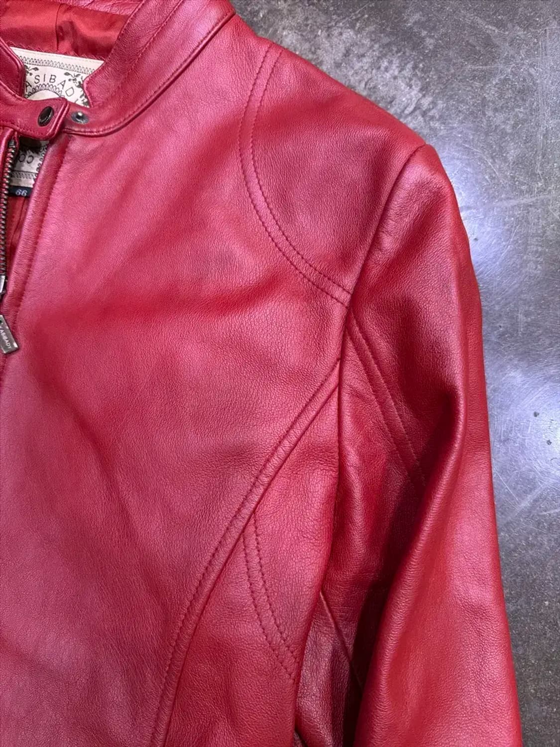 카시바디 양가죽 싱글 라이더 자켓 레드 66 상품이미지4