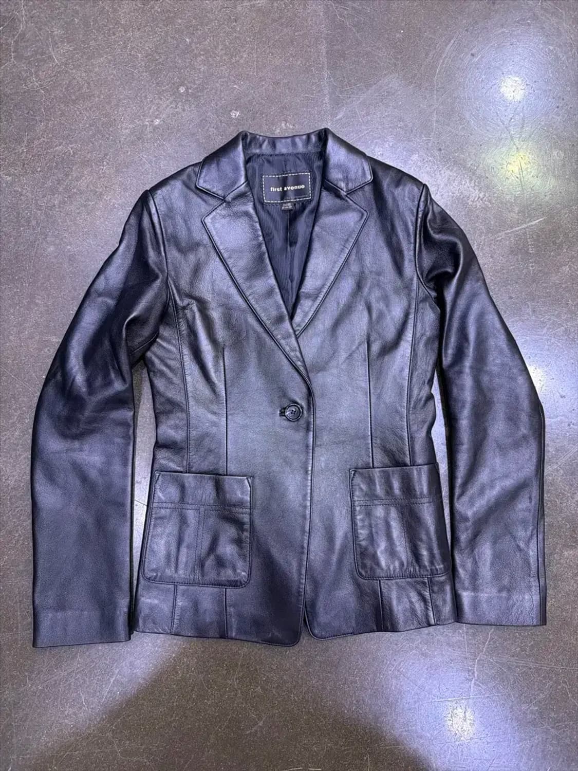 퍼스트에비뉴 양가죽 심플 싱글버튼 레더자켓 55 상품이미지1