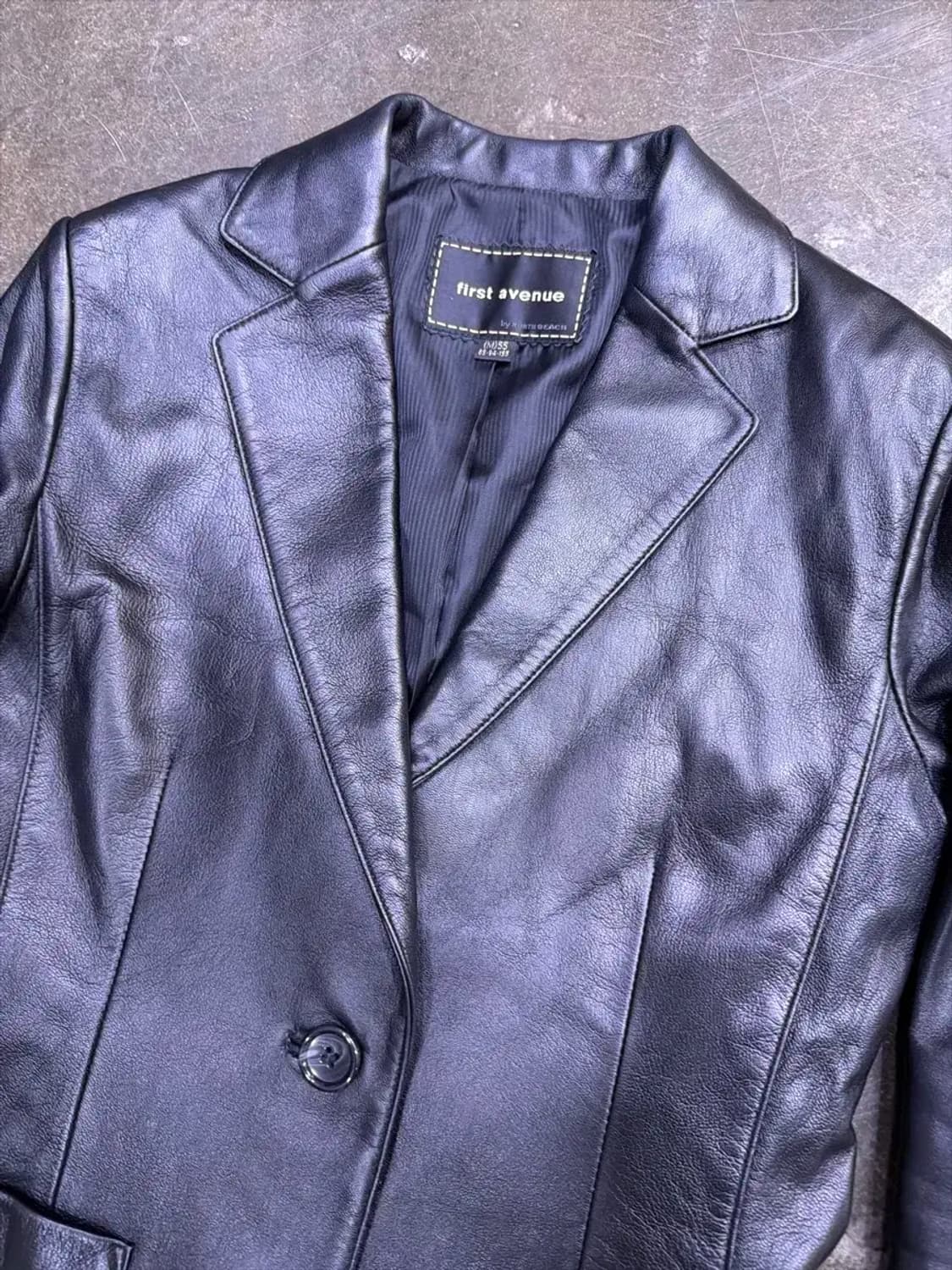 퍼스트에비뉴 양가죽 심플 싱글버튼 레더자켓 55 상품이미지3