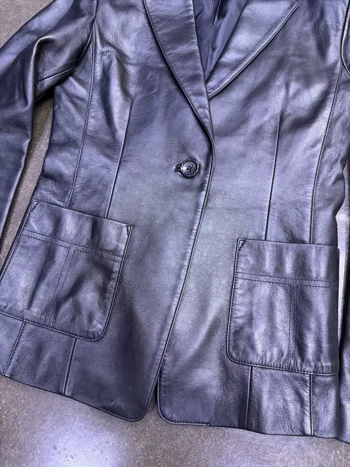 퍼스트에비뉴 양가죽 심플 싱글버튼 레더자켓 55 상품이미지4