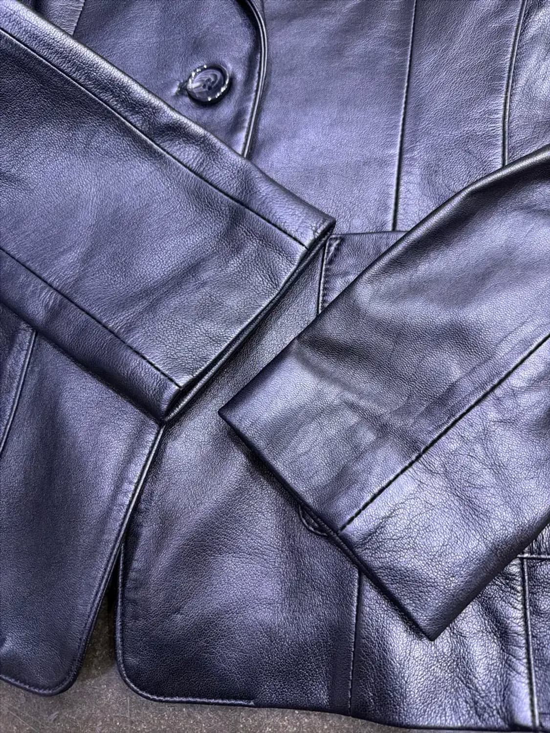 퍼스트에비뉴 양가죽 심플 싱글버튼 레더자켓 55 상품이미지5