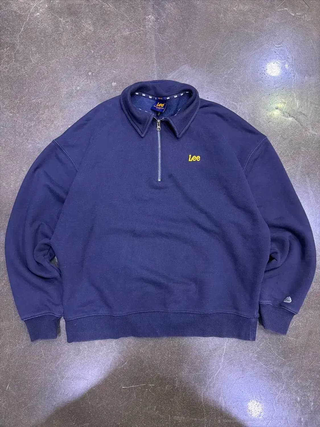 Lee 리 카라 반집업 맨투맨 티셔츠 네이비 XL 상품이미지1