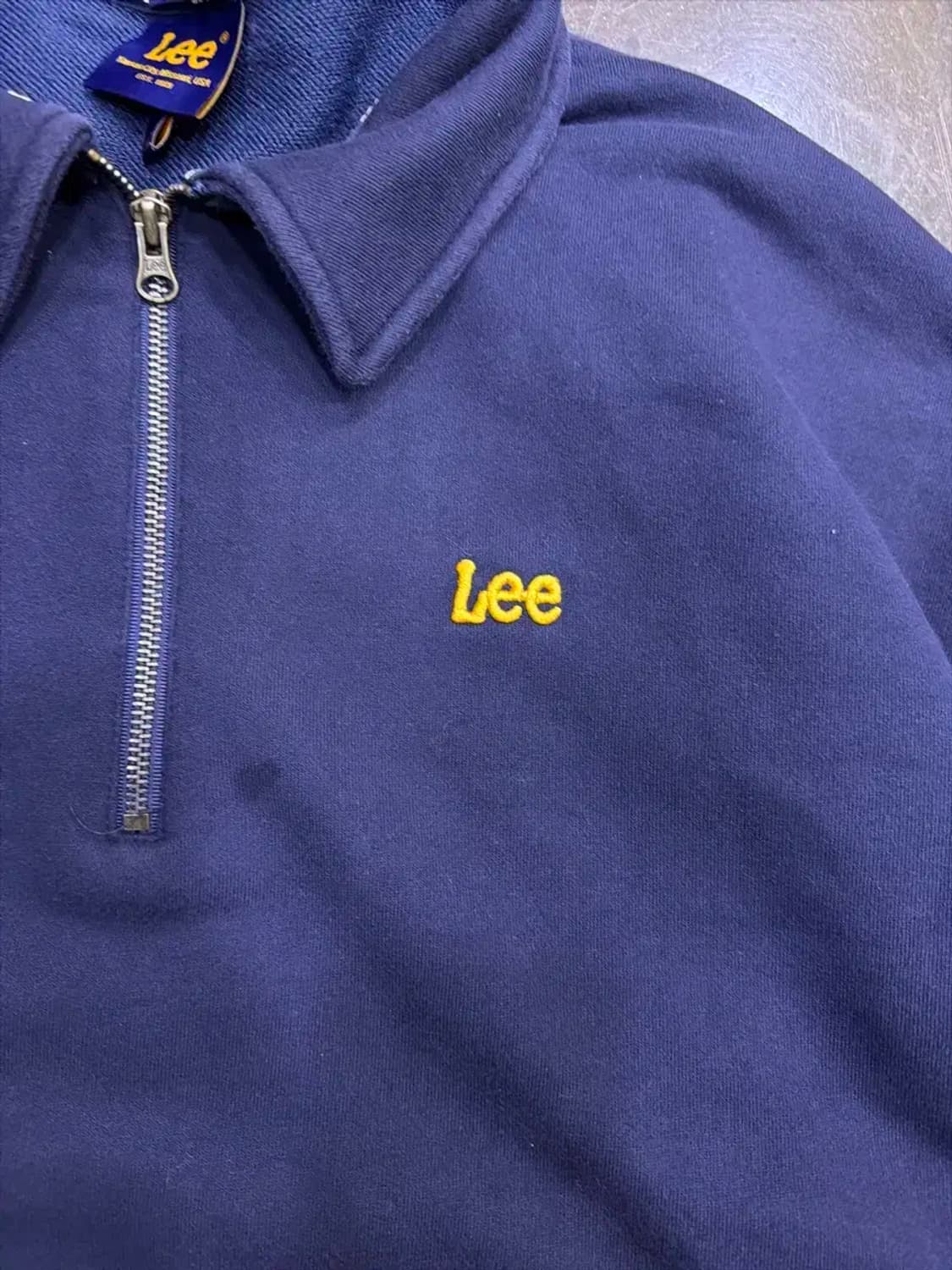 Lee 리 카라 반집업 맨투맨 티셔츠 네이비 XL 상품이미지4