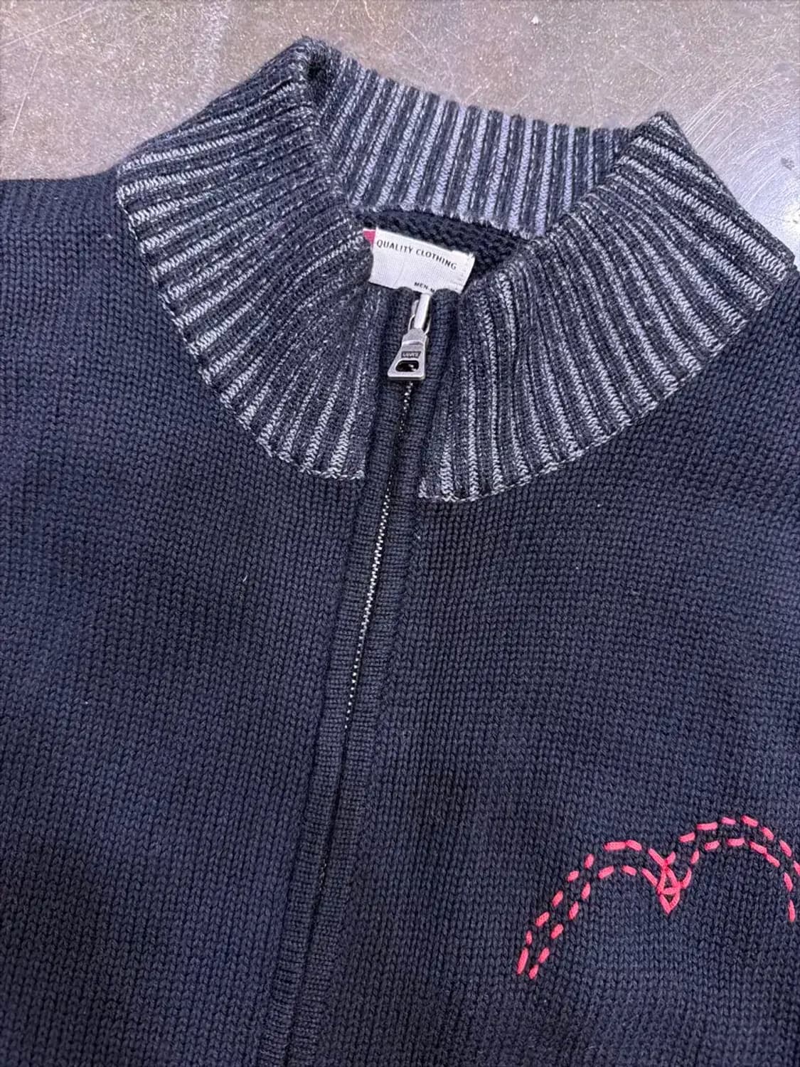 리바이스 타입원 스티치 라인 헤비 니트 집업 M 상품이미지3