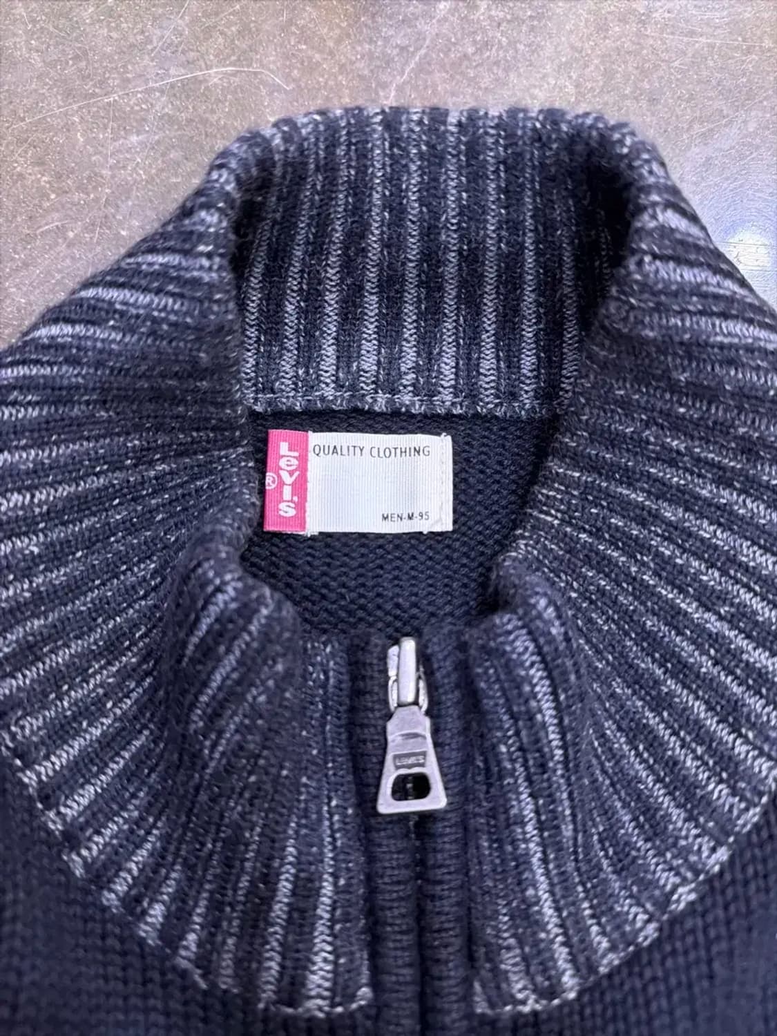 리바이스 타입원 스티치 라인 헤비 니트 집업 M 상품이미지7