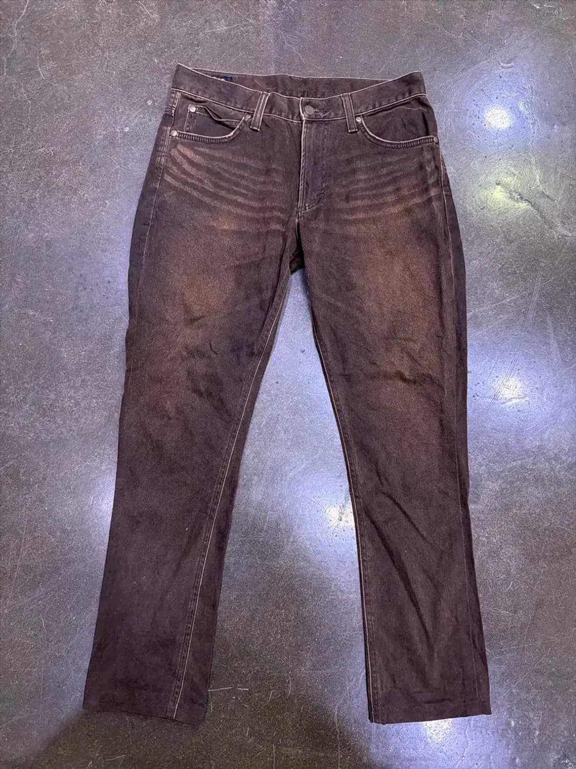 Lee 일본판 빈티지 브라운 워싱 테이퍼드핏 데님팬츠 30 상품이미지1