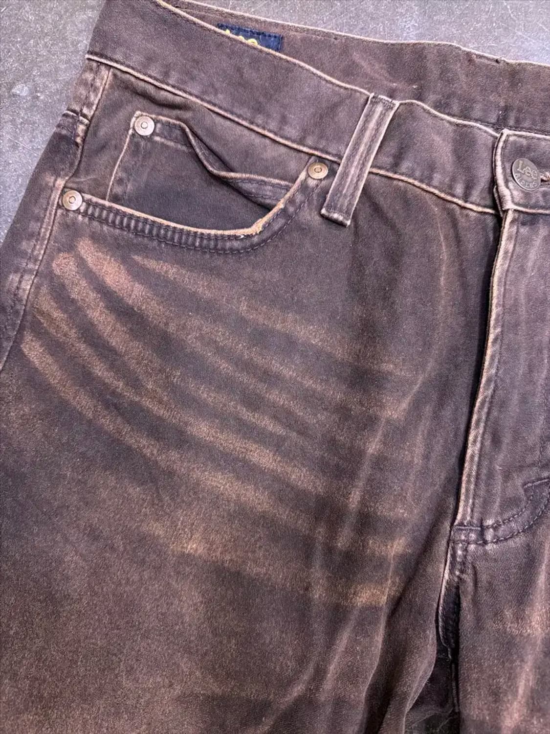 Lee 일본판 빈티지 브라운 워싱 테이퍼드핏 데님팬츠 30 상품이미지4