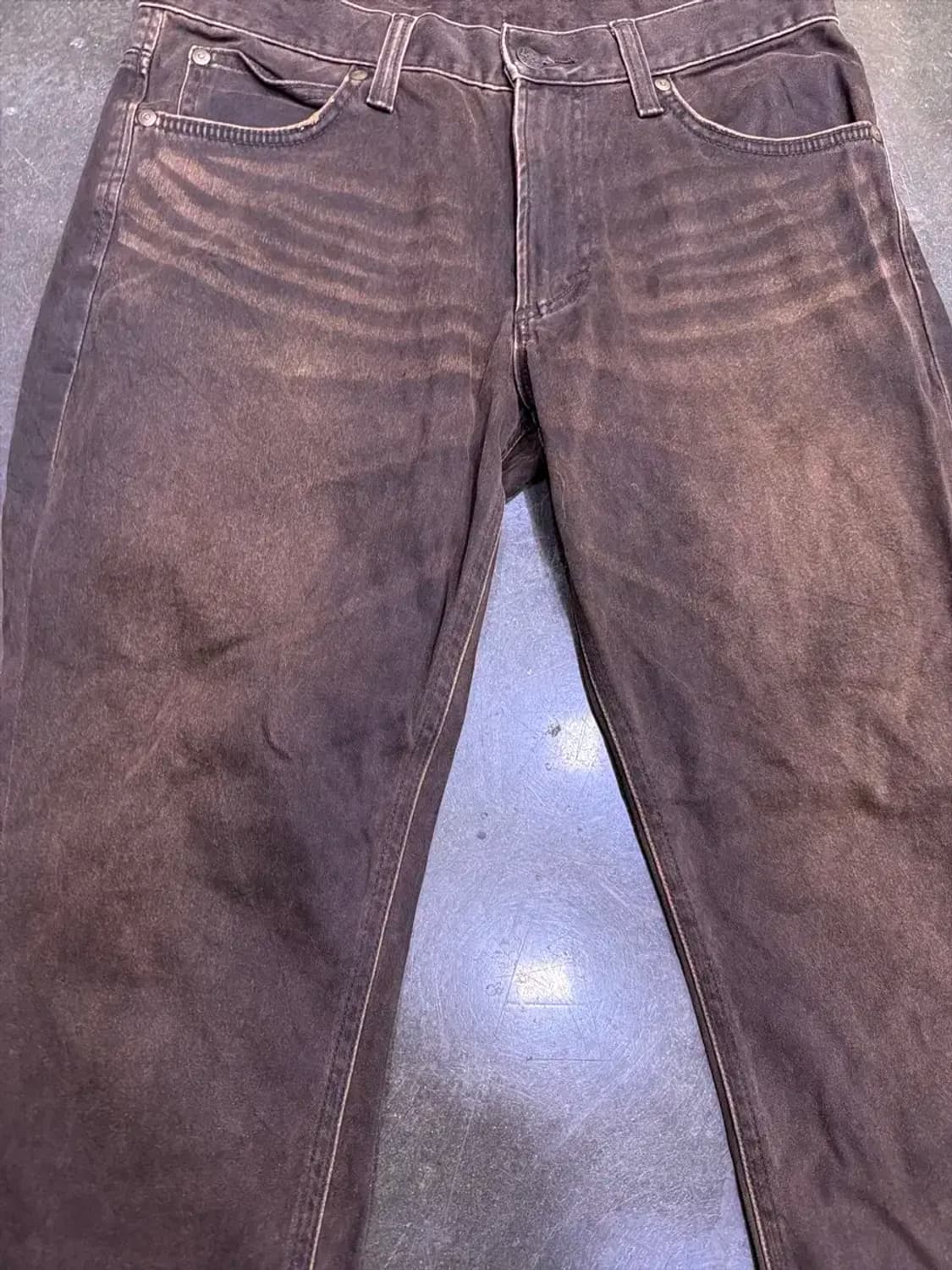 Lee 일본판 빈티지 브라운 워싱 테이퍼드핏 데님팬츠 30 상품이미지5