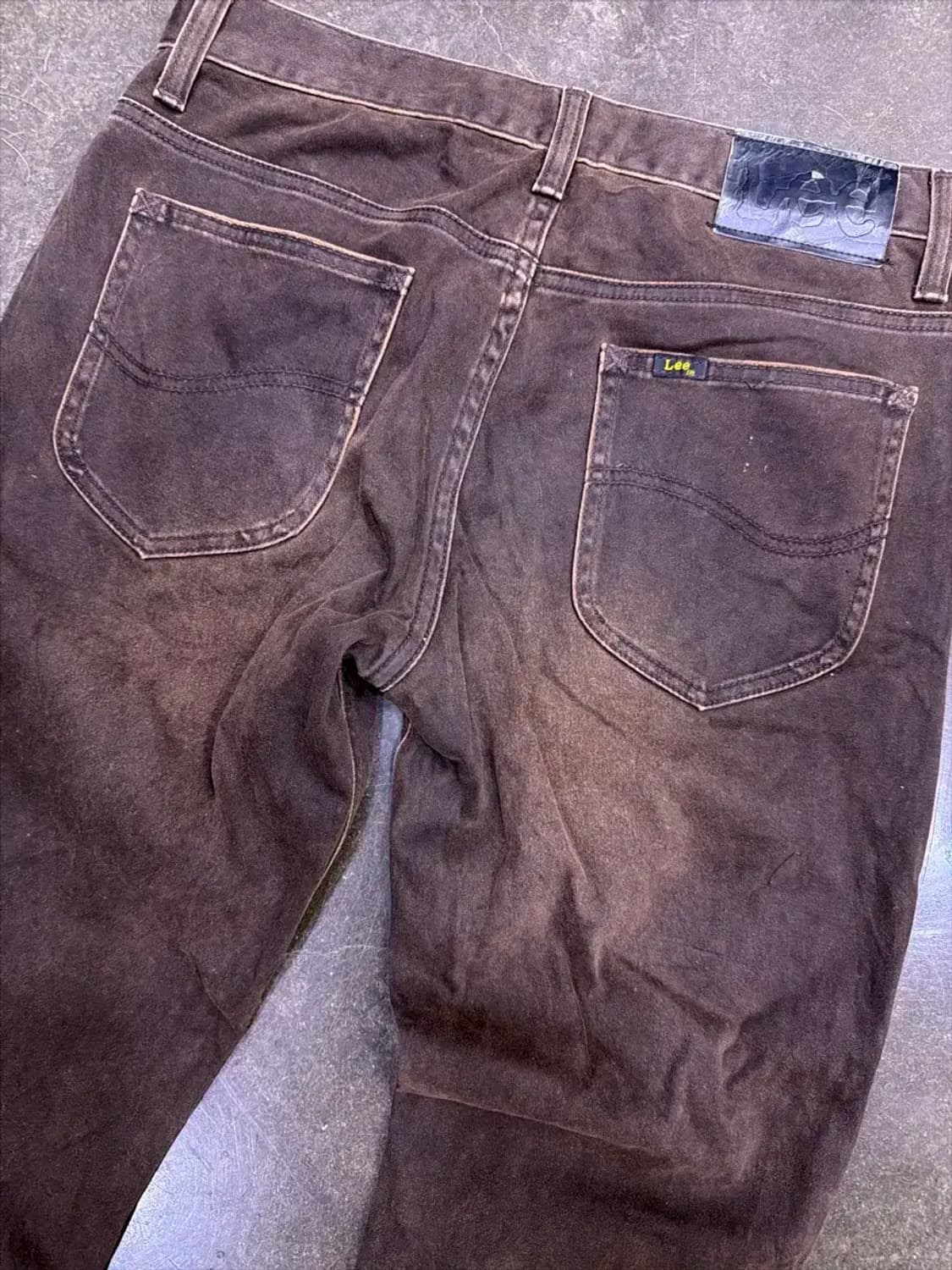 Lee 일본판 빈티지 브라운 워싱 테이퍼드핏 데님팬츠 30 상품이미지7