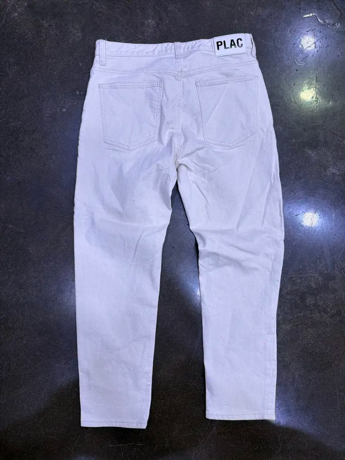 플랙 크롭 밀린 루즈 테이퍼드핏 크림진 데님팬츠 32 상품이미지4