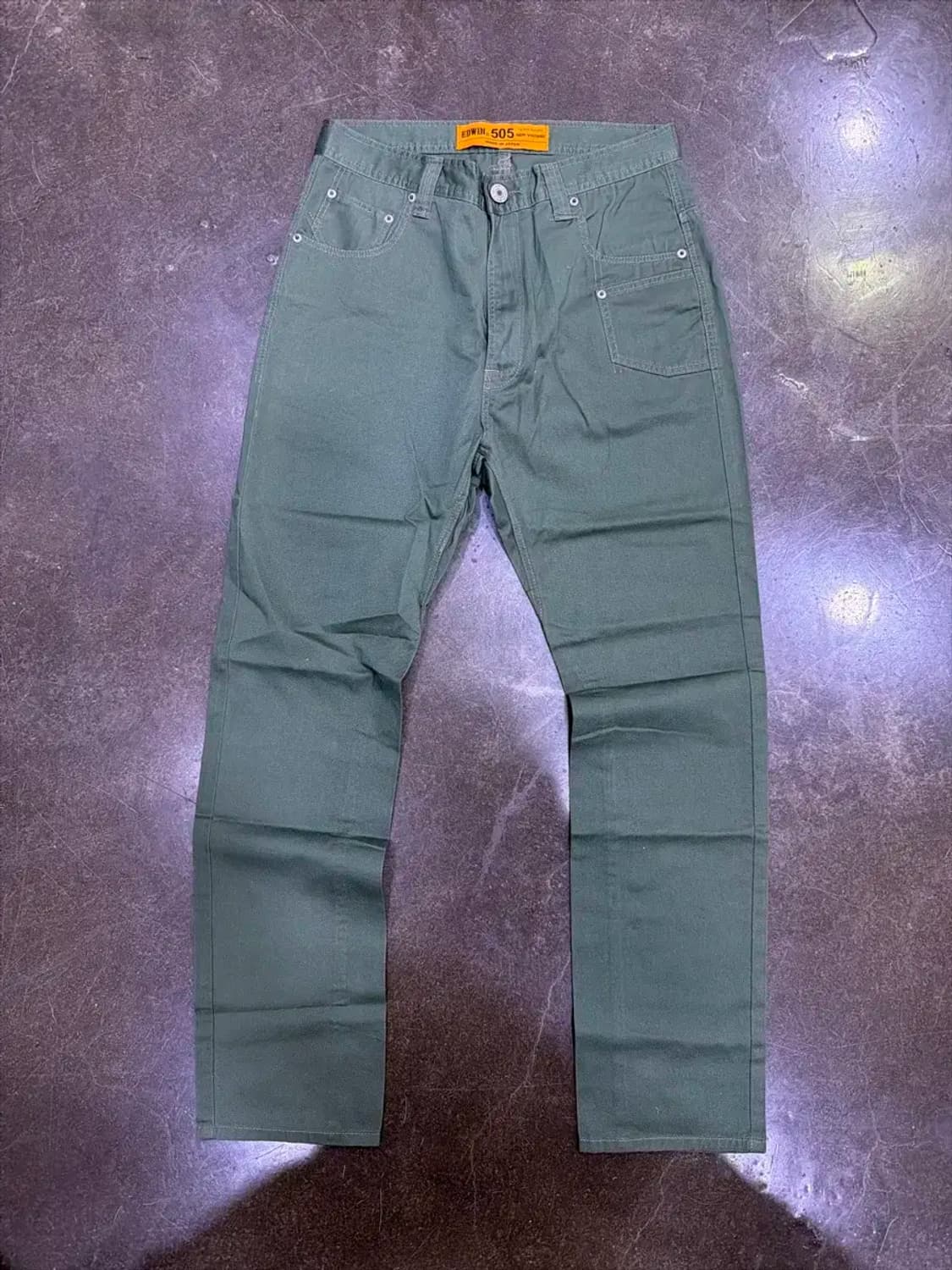에드윈 재팬 505 올리브 슬림 스트레이트핏 캐쥬얼 코튼팬츠 31 상품이미지1