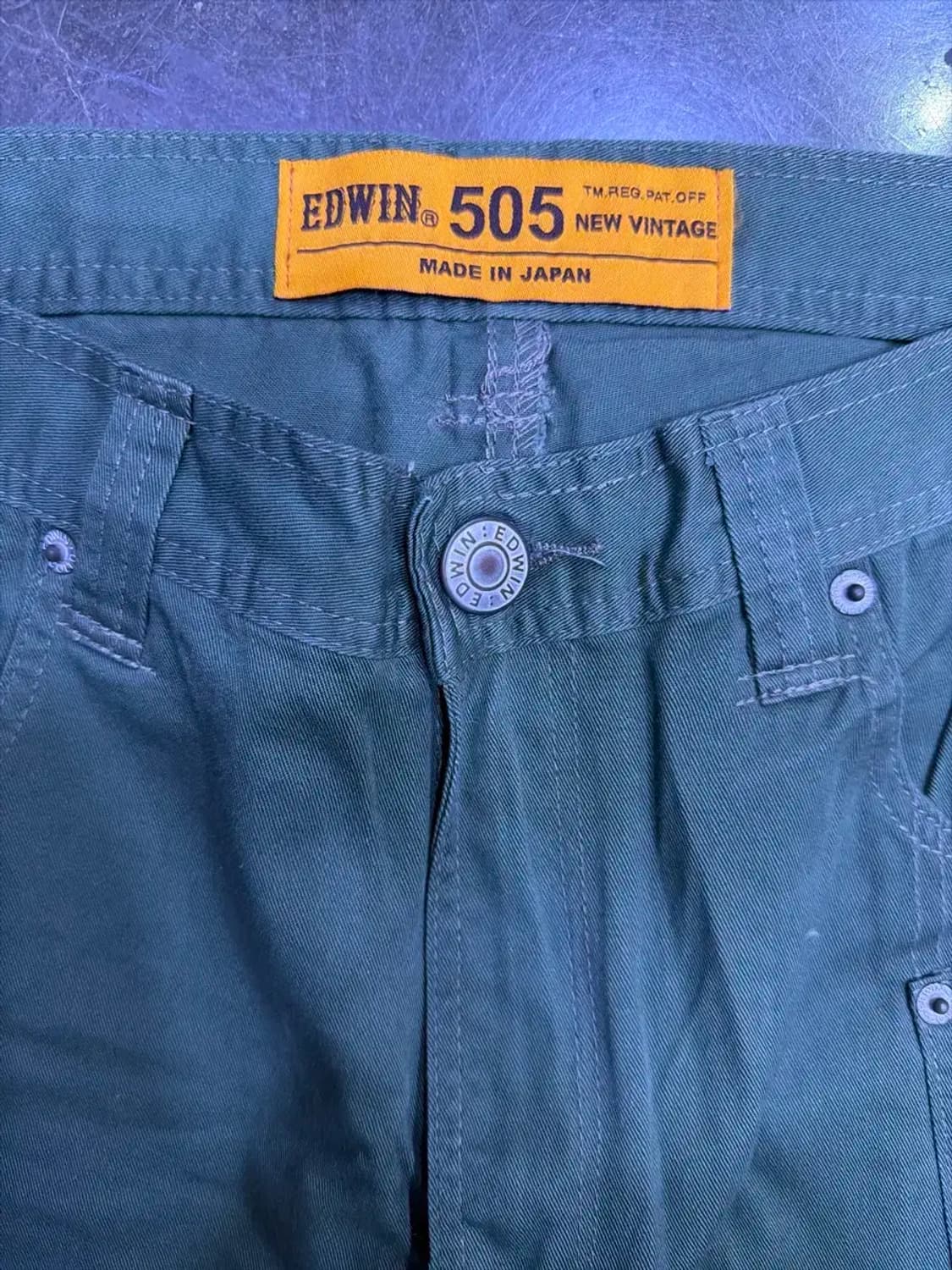 에드윈 재팬 505 올리브 슬림 스트레이트핏 캐쥬얼 코튼팬츠 31 상품이미지5