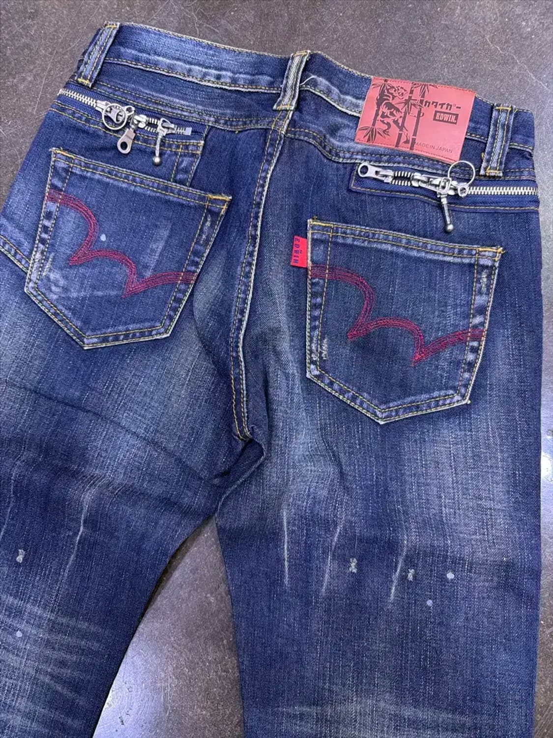 에드윈 x 오니츠카타이거 지퍼 빈티지 워싱 데님팬츠 29 상품이미지8