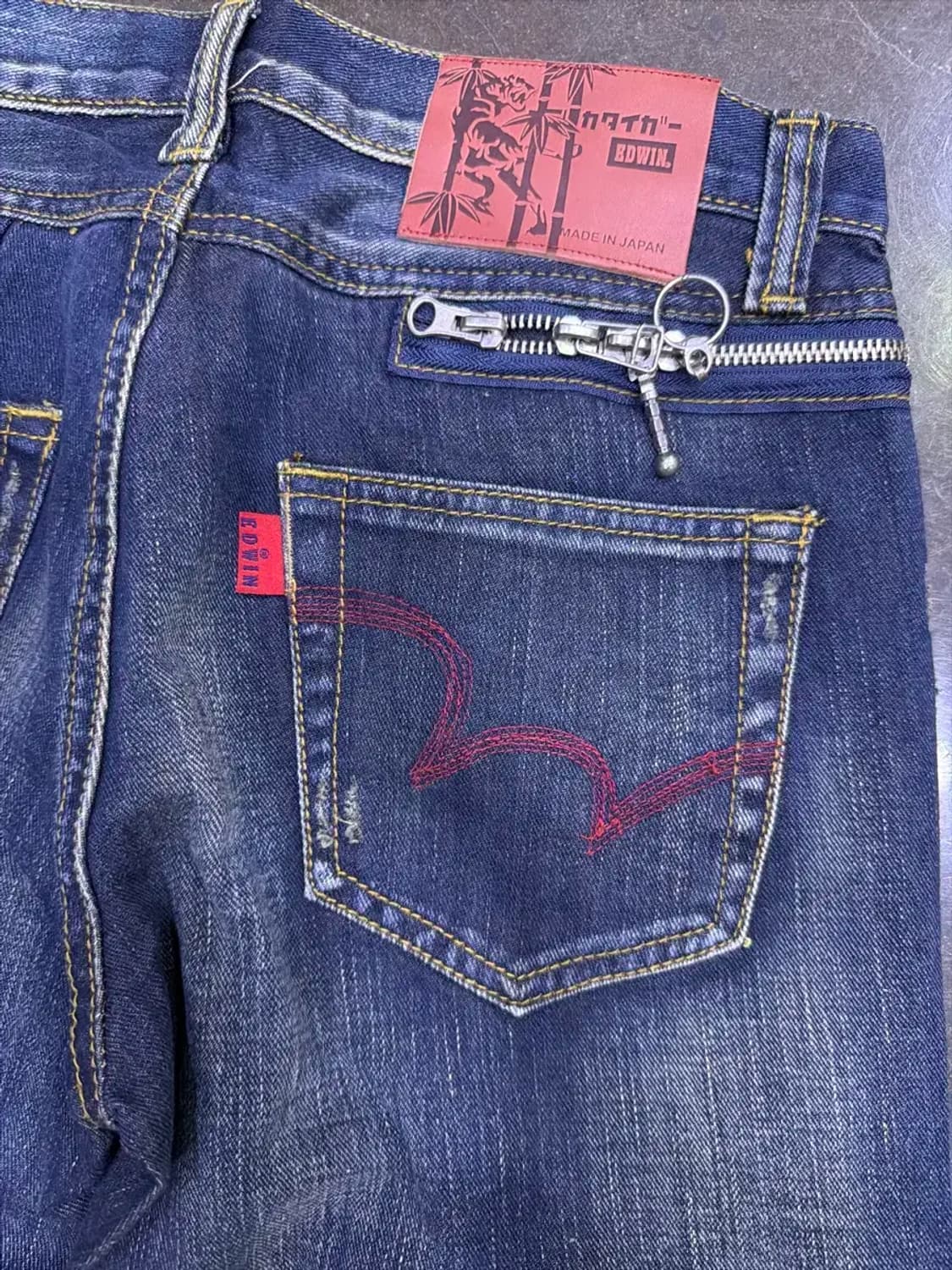 에드윈 x 오니츠카타이거 지퍼 빈티지 워싱 데님팬츠 29 상품이미지9