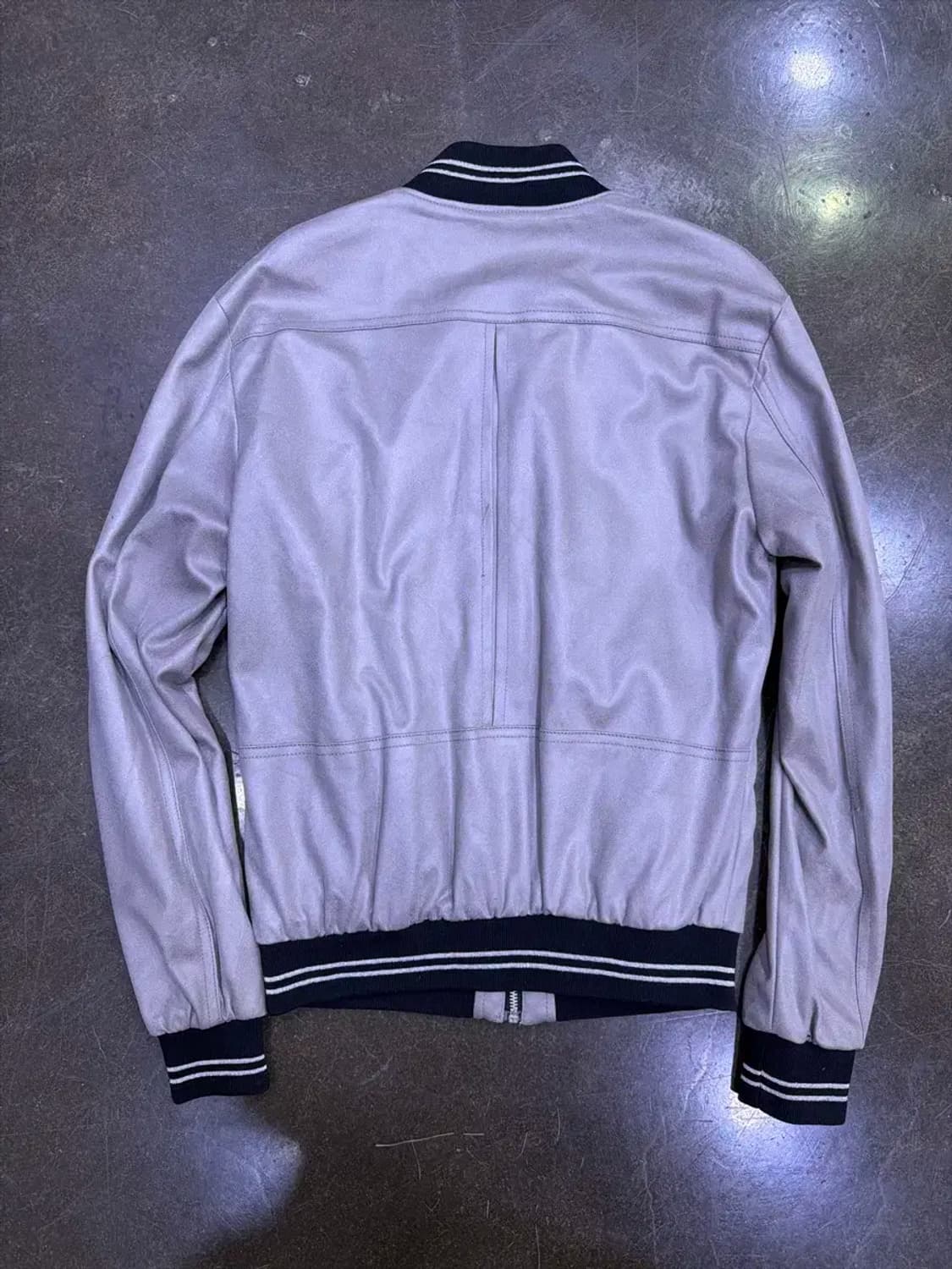 럭셔리 셀 디테일 블루종 봄버 자켓 그레이 M 상품이미지2