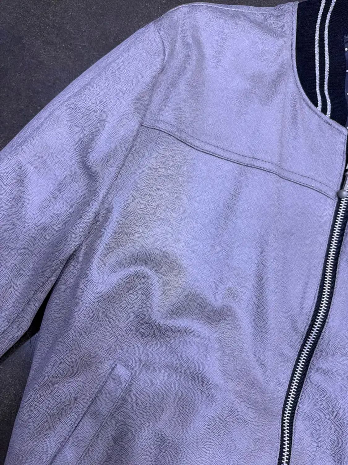 럭셔리 셀 디테일 블루종 봄버 자켓 그레이 M 상품이미지4