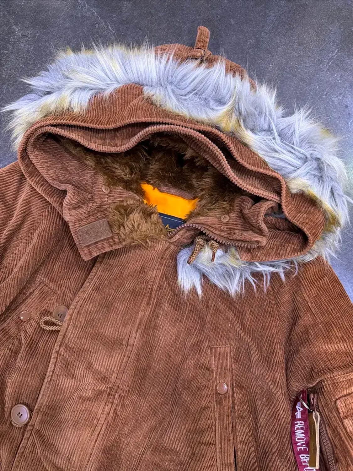 알파 인더스트리 브라운 코듀로이 N3B 봄버 자켓 M 상품이미지5