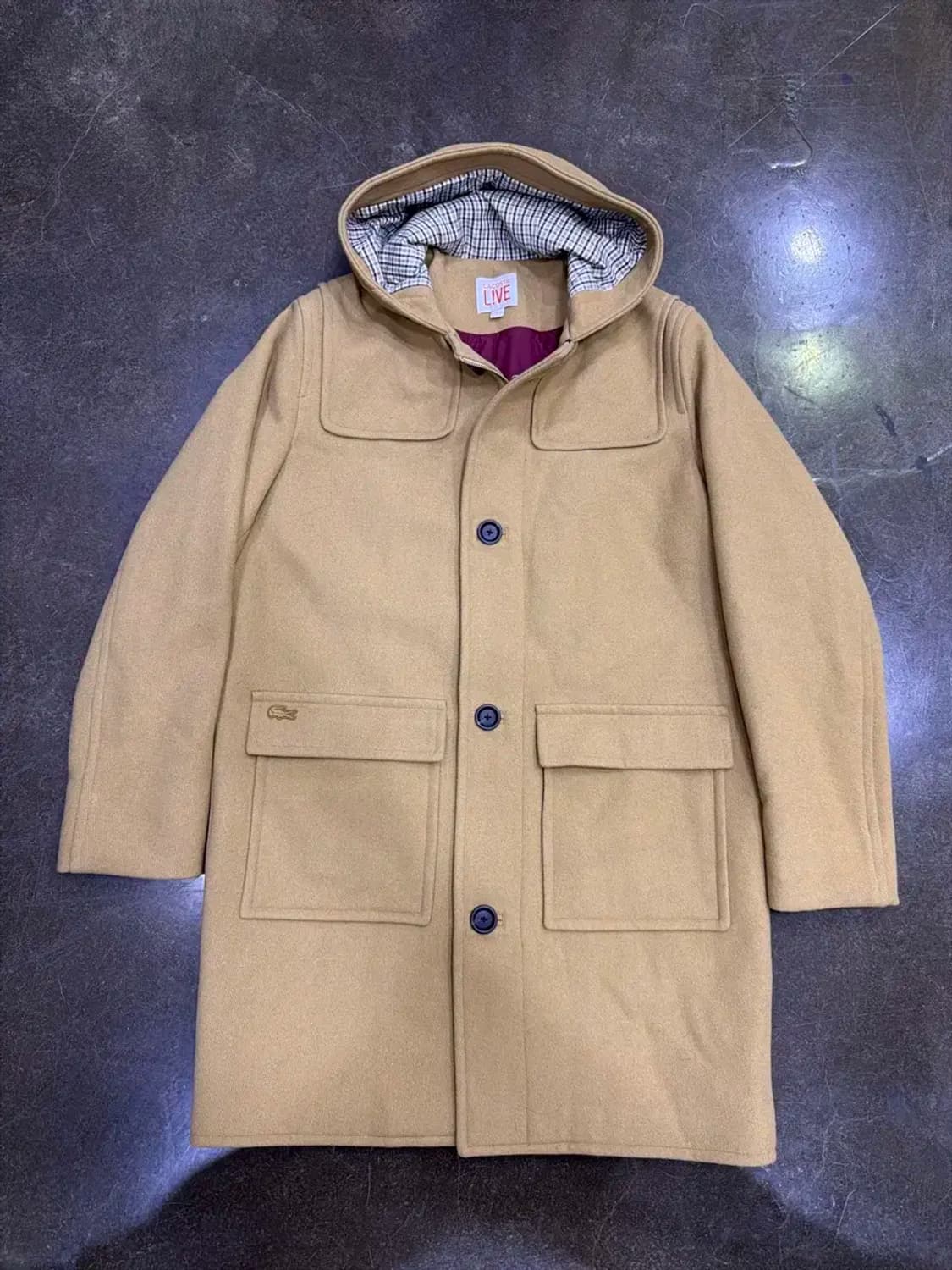 라코스테 플레인 더블 후드 코트 카멜 L 상품이미지2