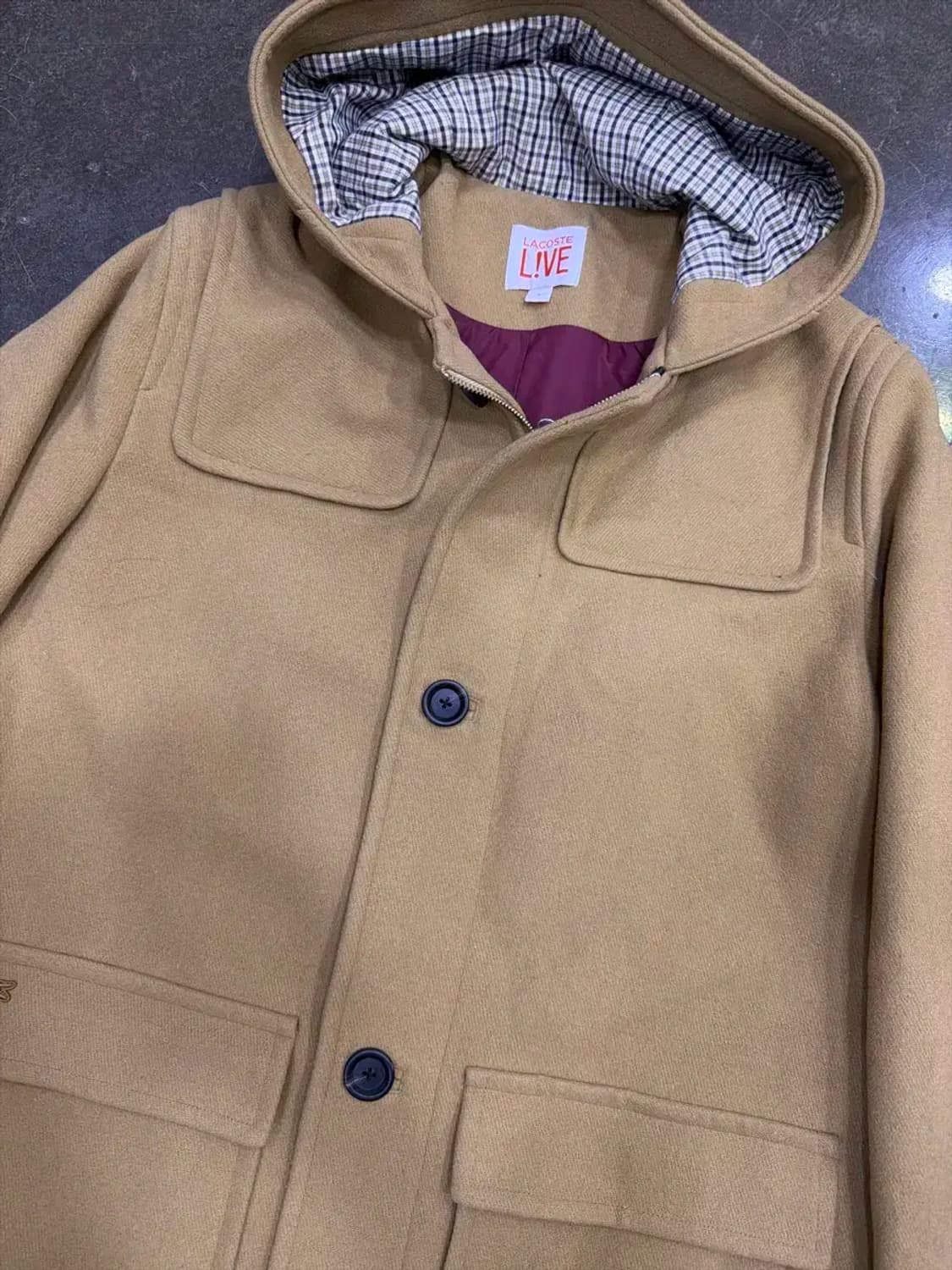 라코스테 플레인 더블 후드 코트 카멜 L 상품이미지4