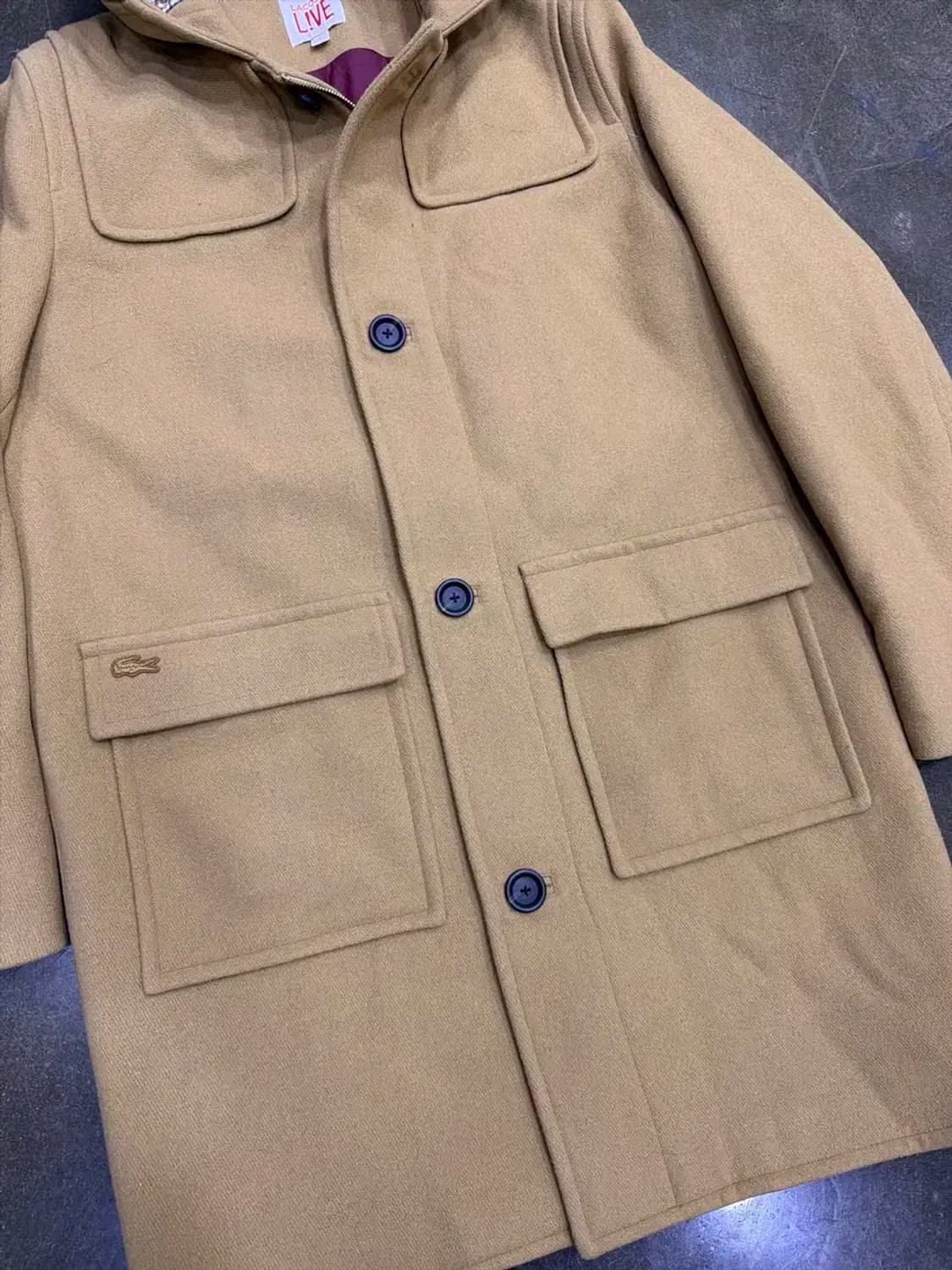 라코스테 플레인 더블 후드 코트 카멜 L 상품이미지7