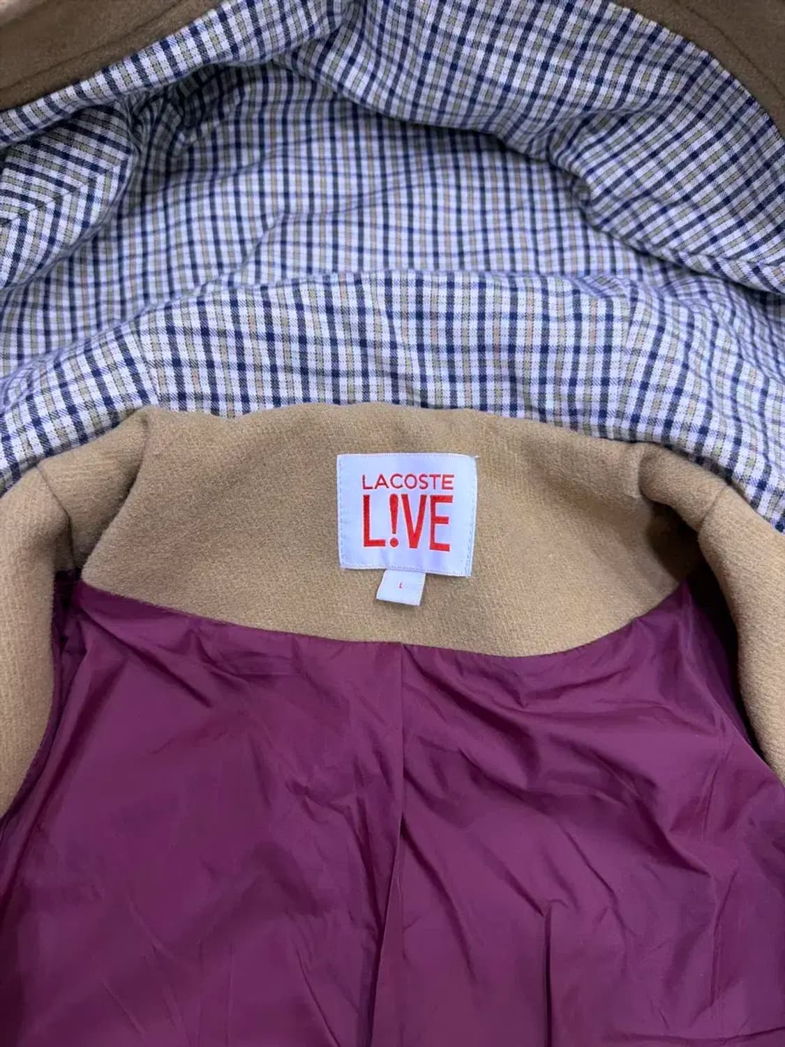 라코스테 플레인 더블 후드 코트 카멜 L 상품이미지9