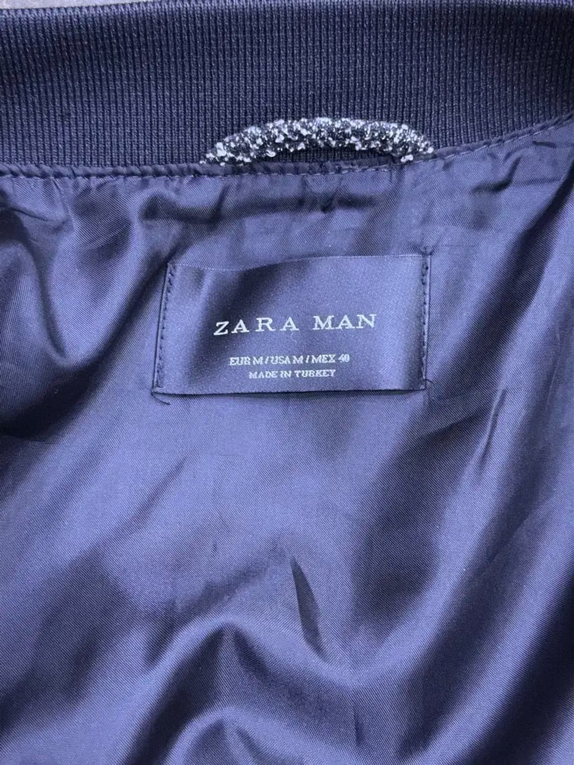 자라 쟈가드 스컬 자수 봄버 블루종 점퍼 M 상품이미지7