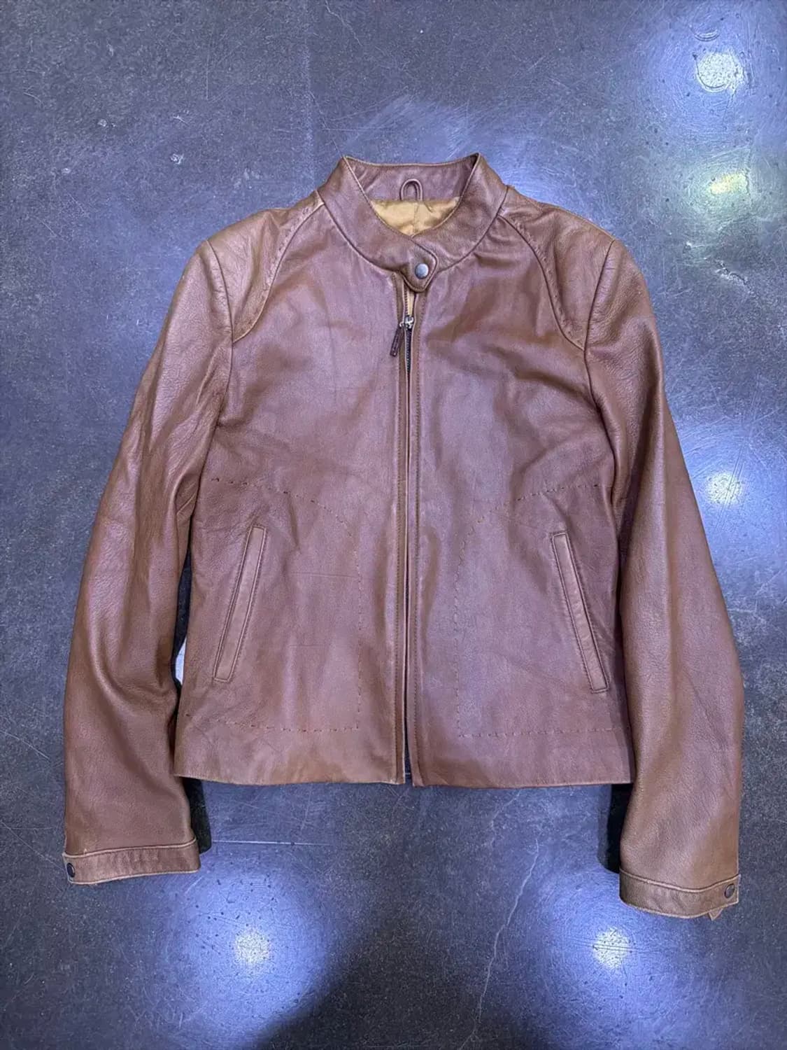 카루소 장광효 양가죽 스티치 라인 싱글라이더 자켓 55 상품이미지1