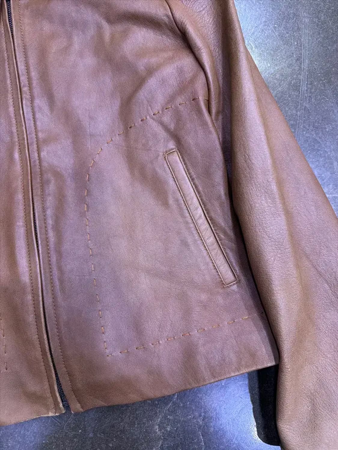 카루소 장광효 양가죽 스티치 라인 싱글라이더 자켓 55 상품이미지5