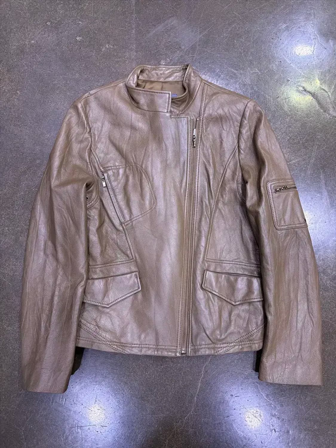 엘가 라이더 포켓 양가죽 레더 자켓 77 상품이미지2