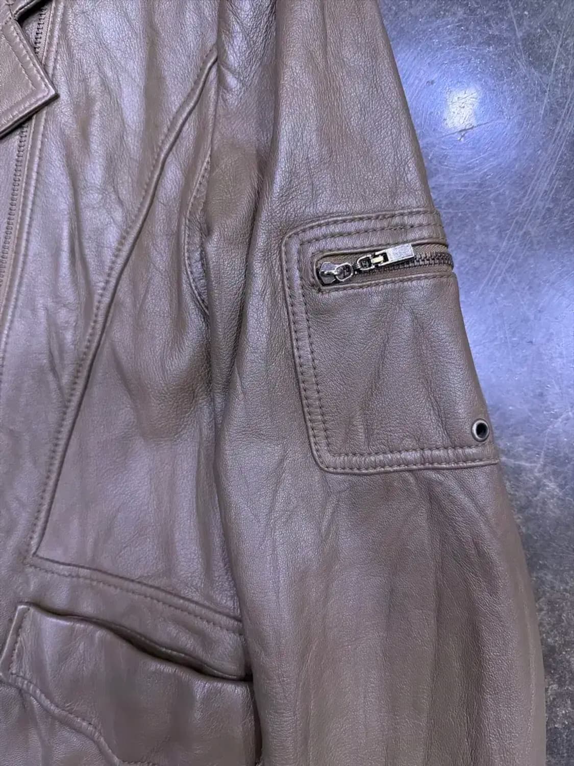 엘가 라이더 포켓 양가죽 레더 자켓 77 상품이미지5