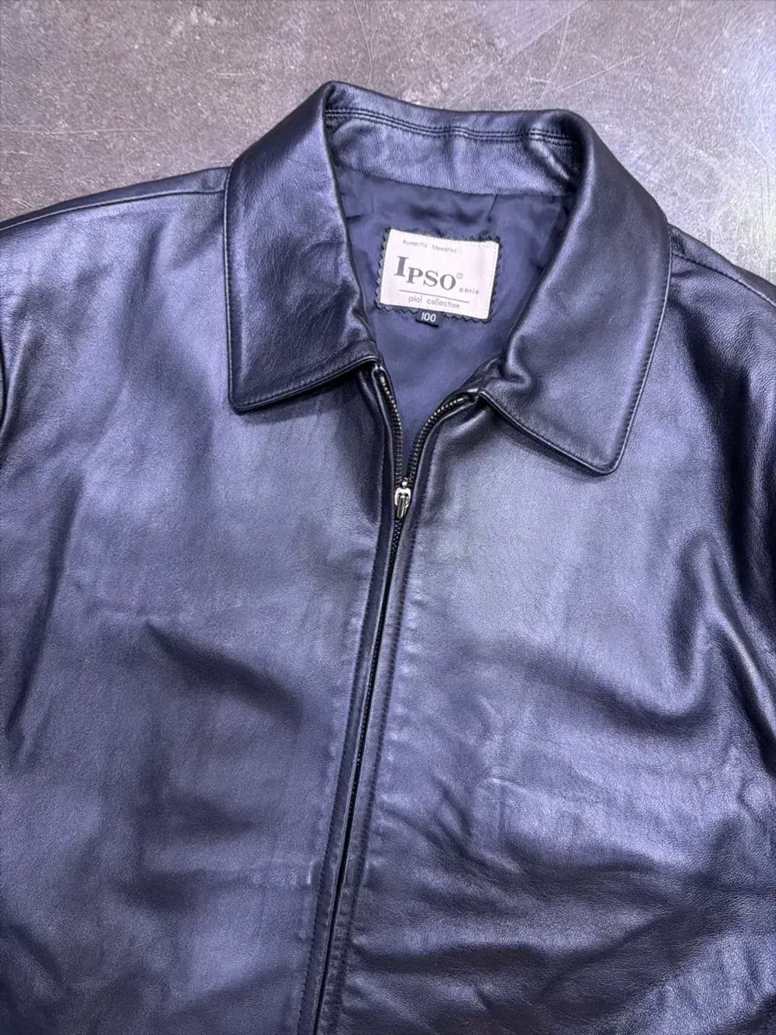 Ipso 입소 심플 싱글 양가죽 빈티지 레더자켓 100 상품이미지3