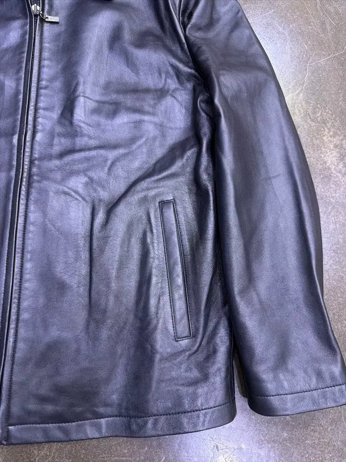 Ipso 입소 심플 싱글 양가죽 빈티지 레더자켓 100 상품이미지4